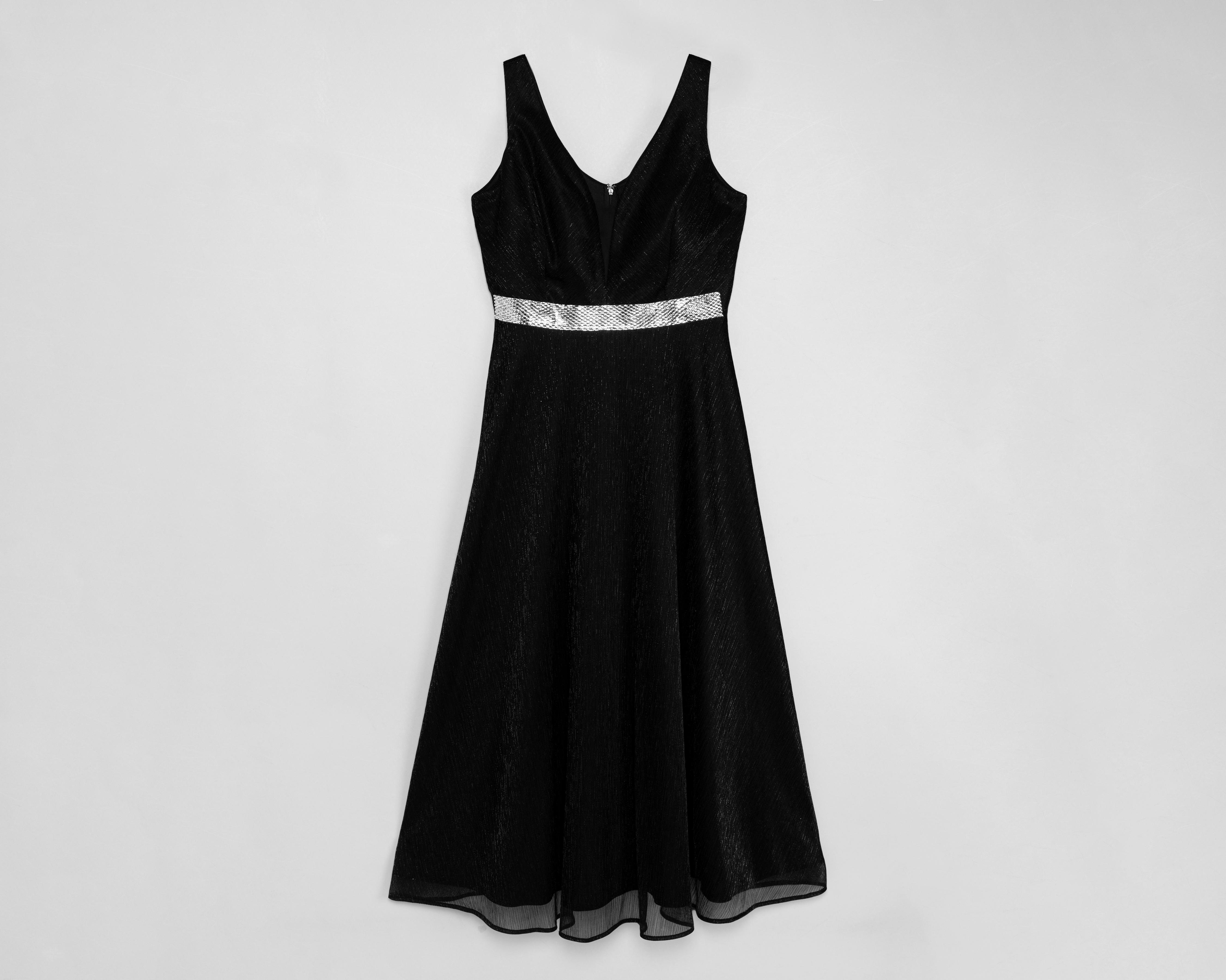 Vestido de Fiesta Antonina Sin Manga con Pedrería Negro para Mujer $849