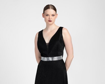 Foto 4 | Vestido de Fiesta Antonina Sin Manga con Pedrería Negro para Mujer