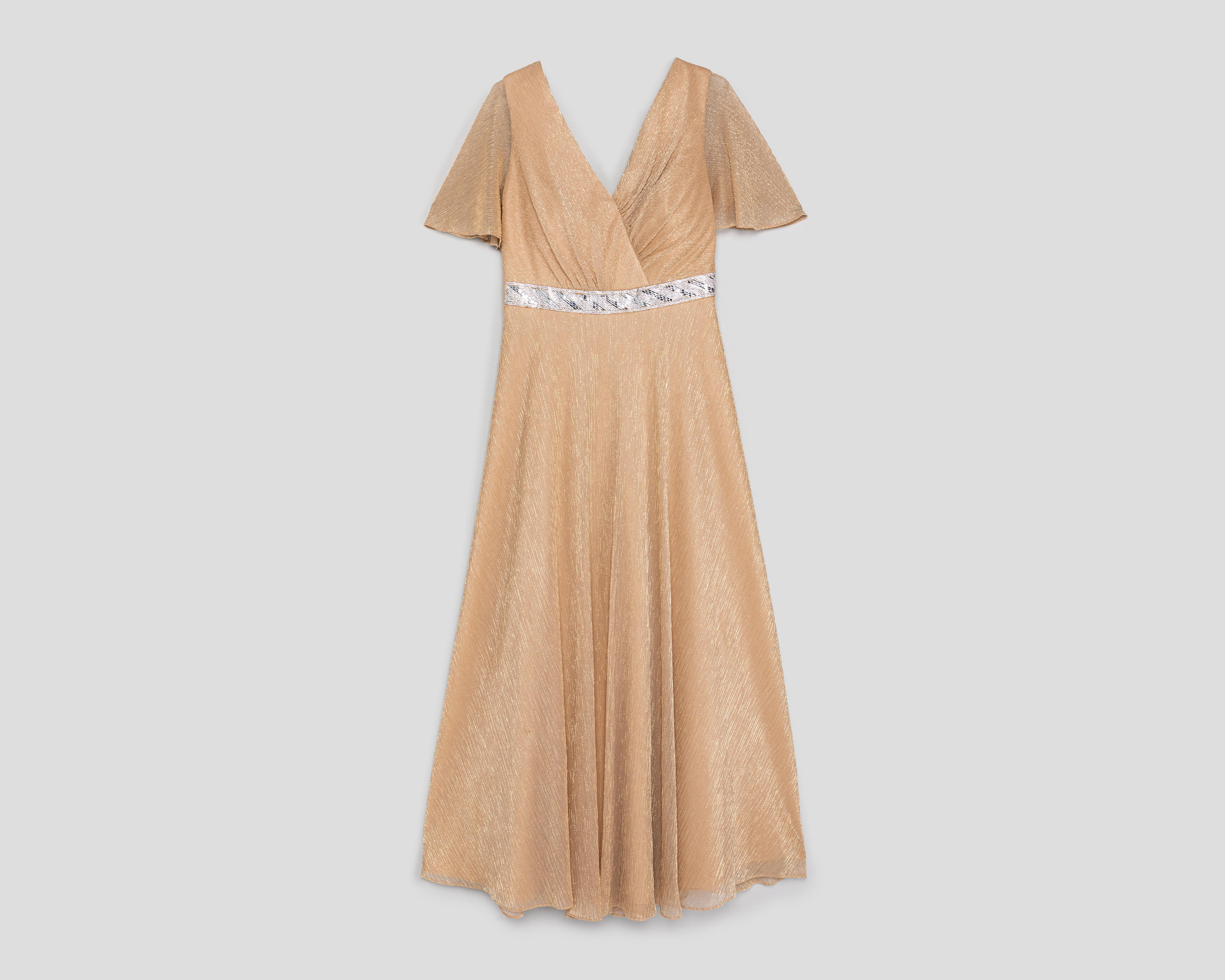 Vestido de Fiesta Antonina Manga Corta con Pedrería para Mujer