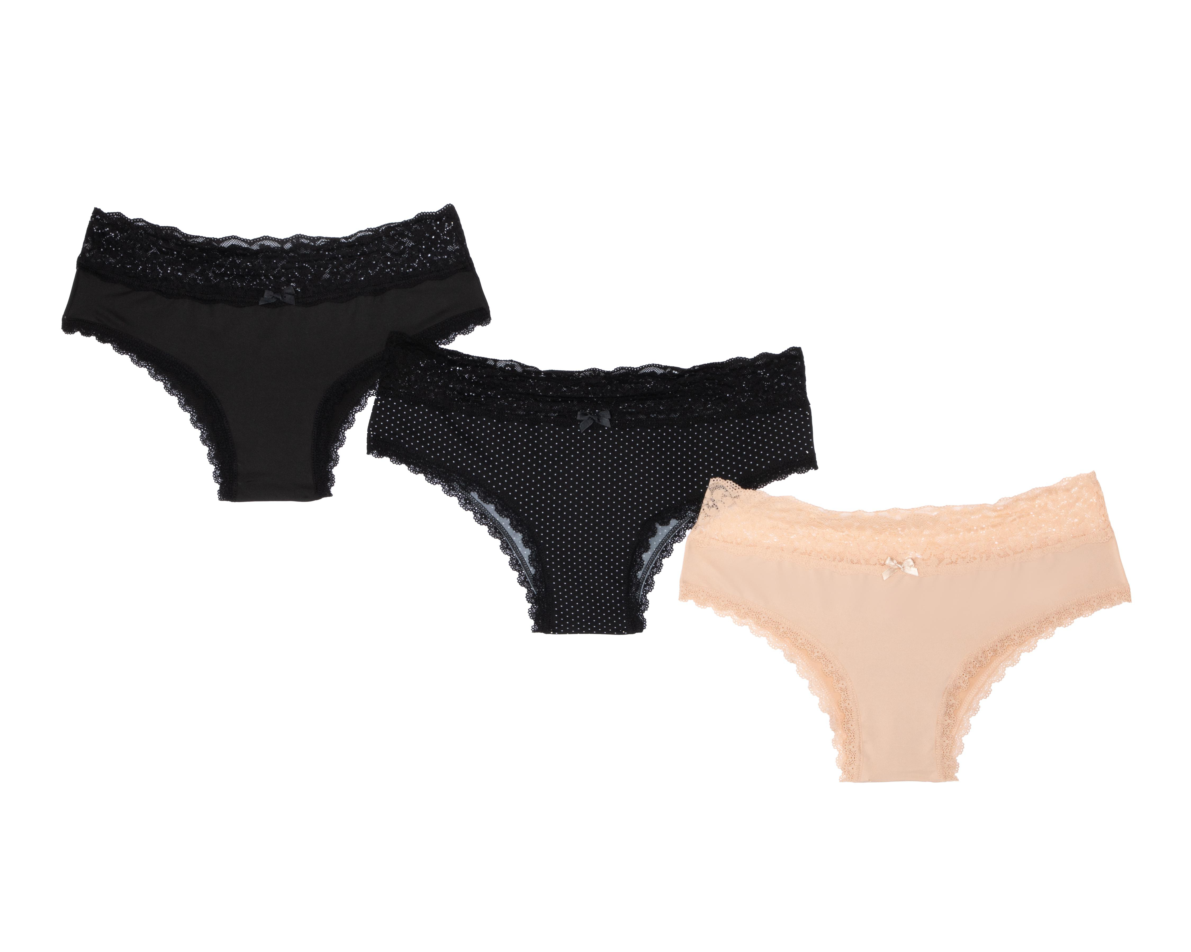 Foto 1 | Pantaleta con Encaje Frescura para Mujer 3 Piezas