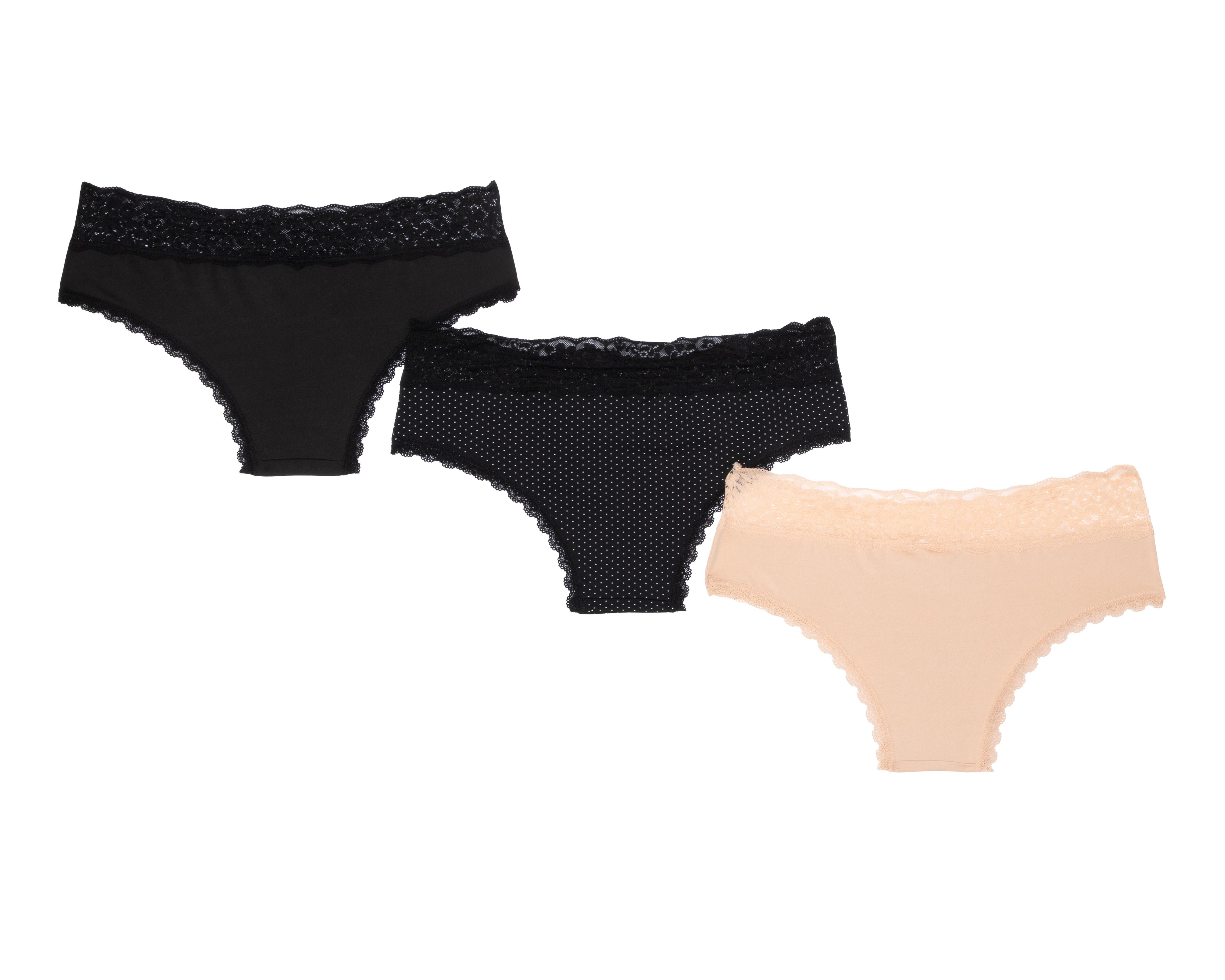Foto 2 | Pantaleta con Encaje Frescura para Mujer 3 Piezas