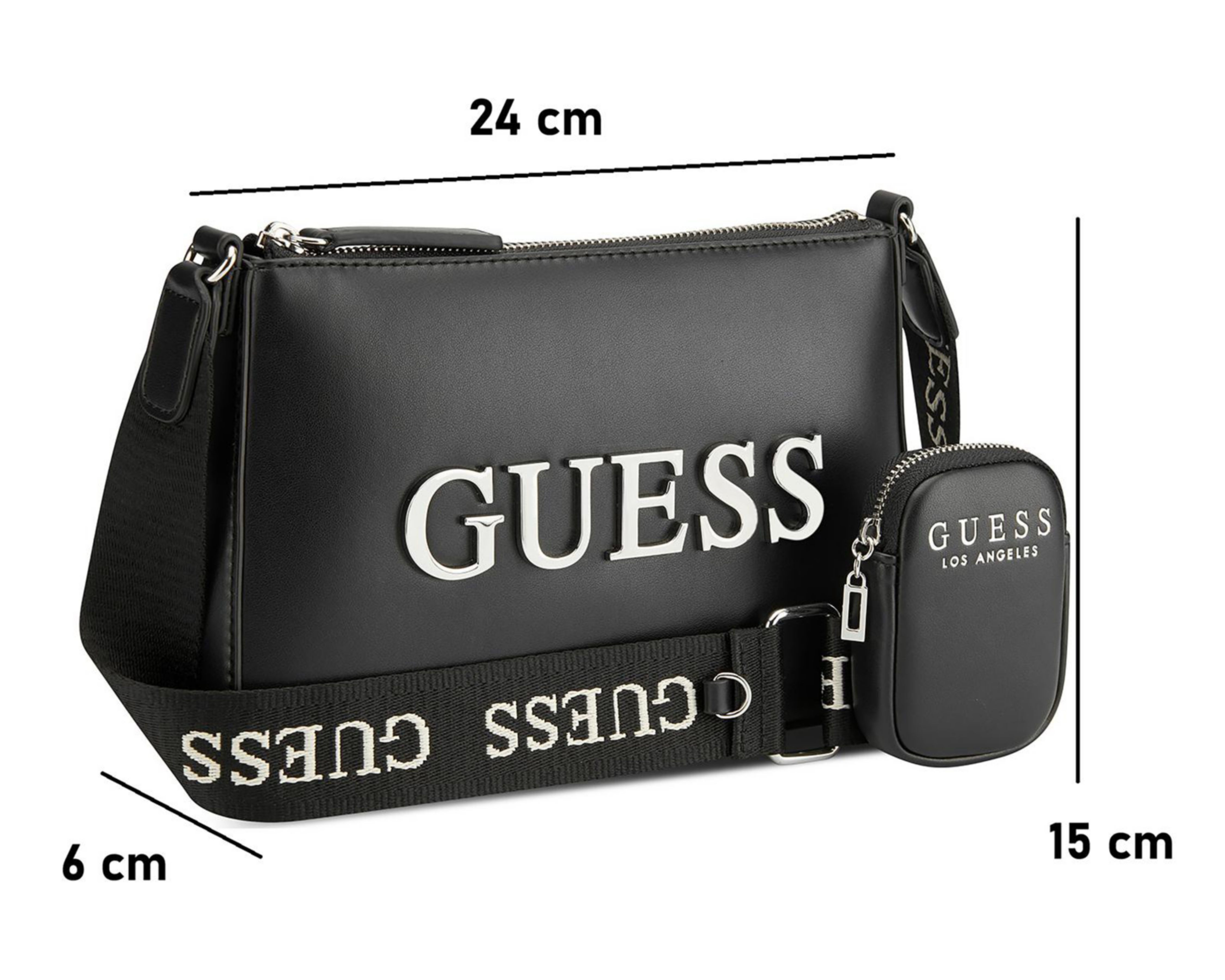 Foto 6 pulgar | Bolsa Cruzada Guess con Monedero