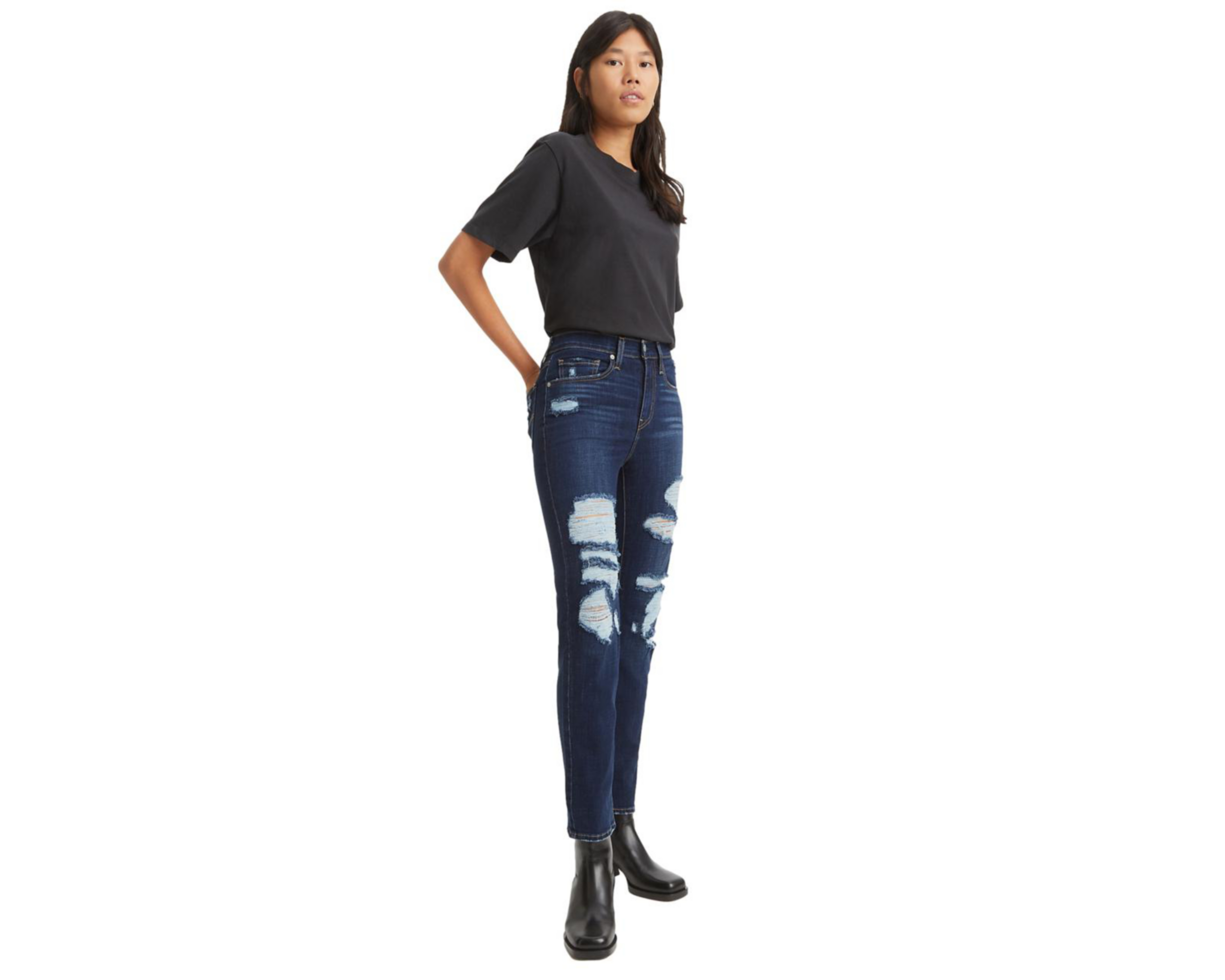 Foto 5 pulgar | Jeans Straight Levi's 724 High-Rise para Mujer