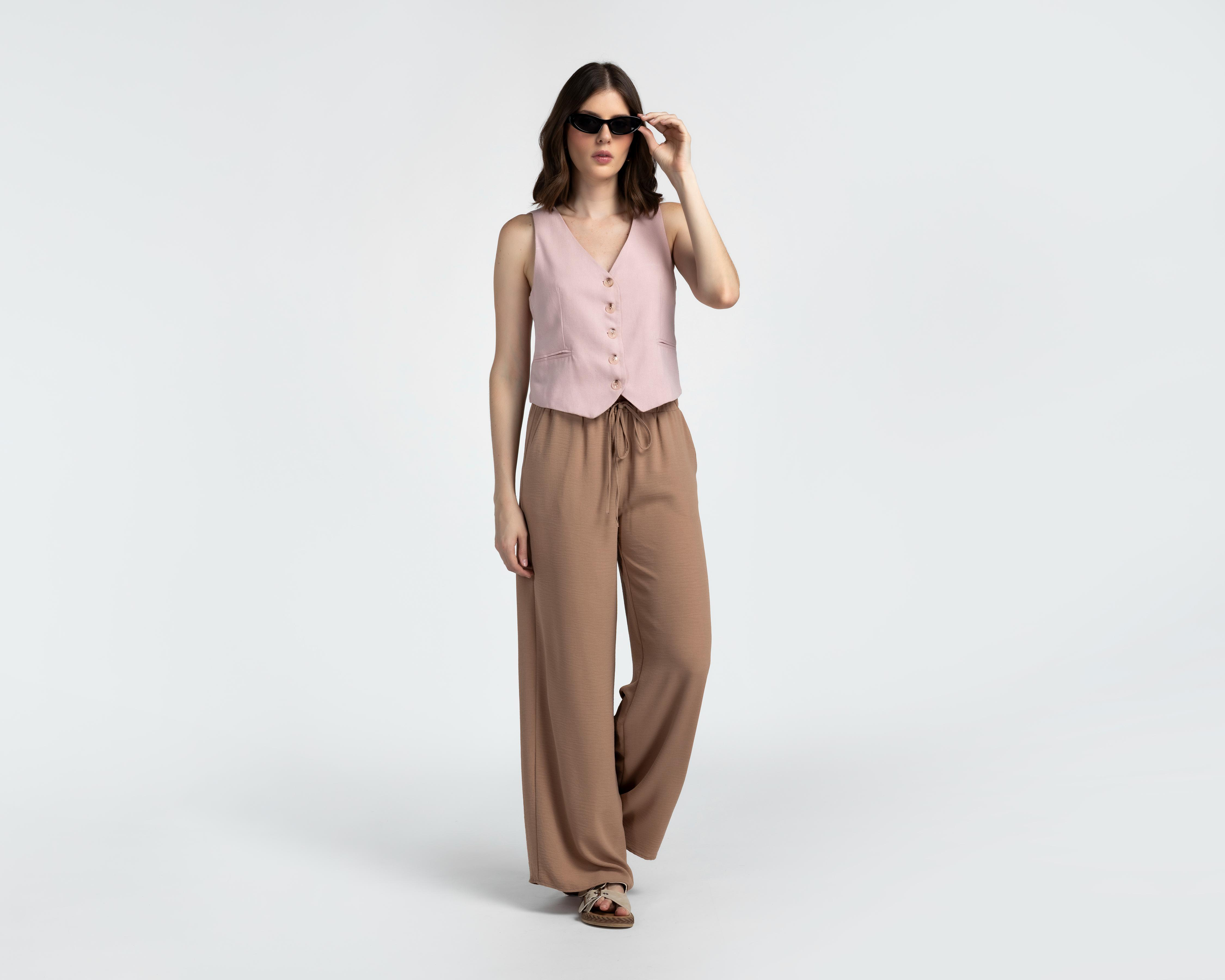 Foto 2 | Pantalón Palazzo Sahara Café para Mujer