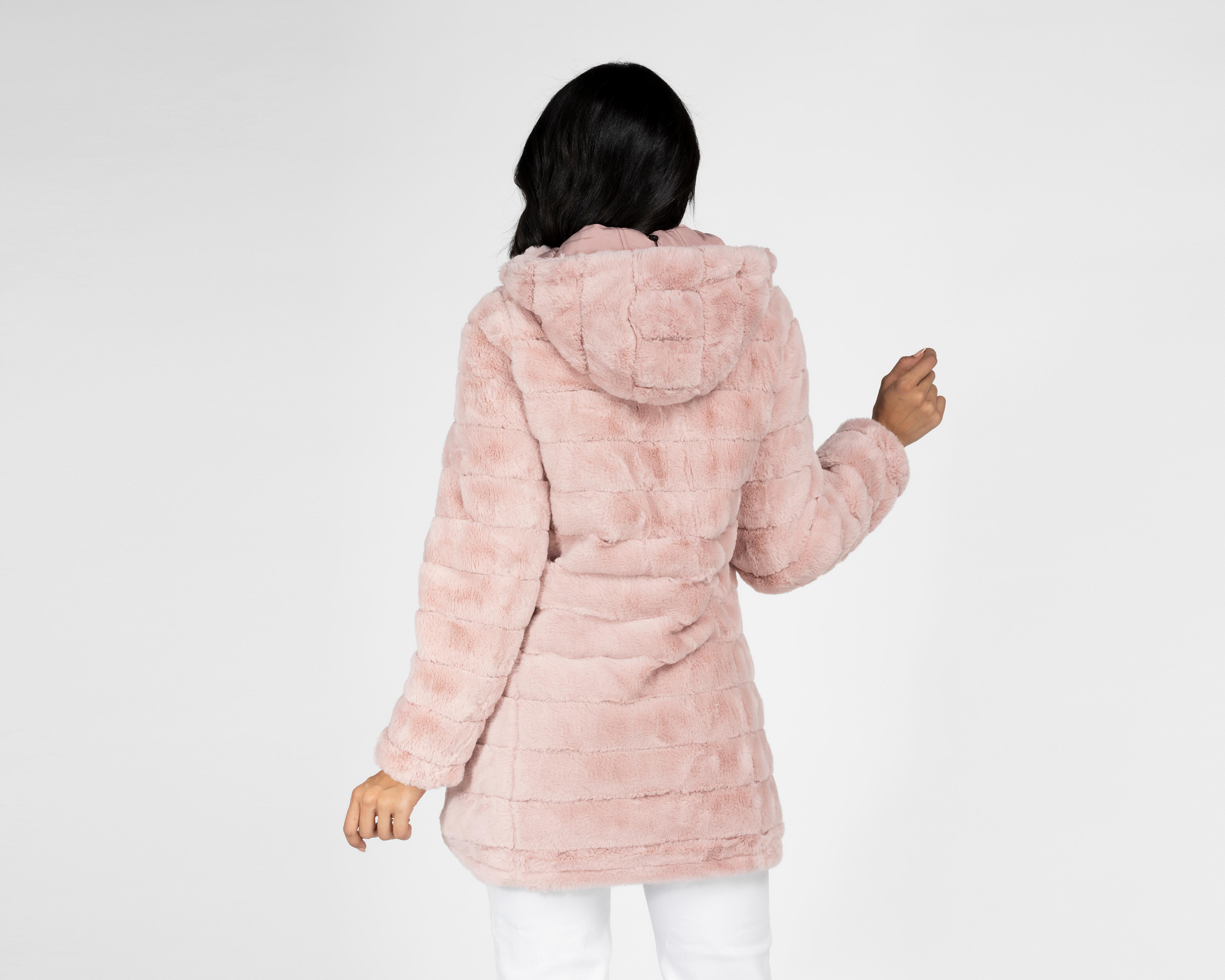 Foto 4 pulgar | Chamarra Hollander Rosa con Peluche