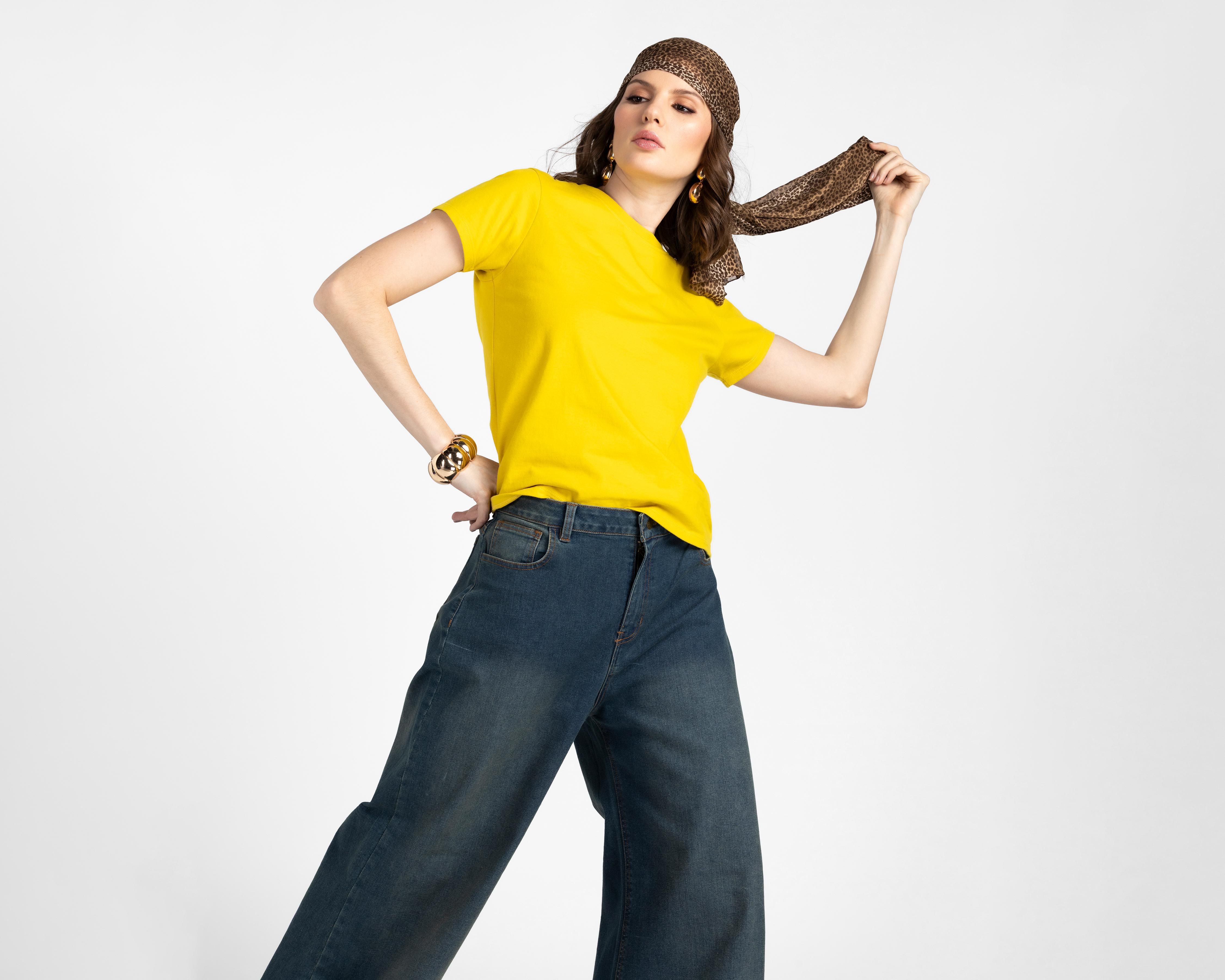 Foto 3 pulgar | Playera Amarilla Sahara para Mujer