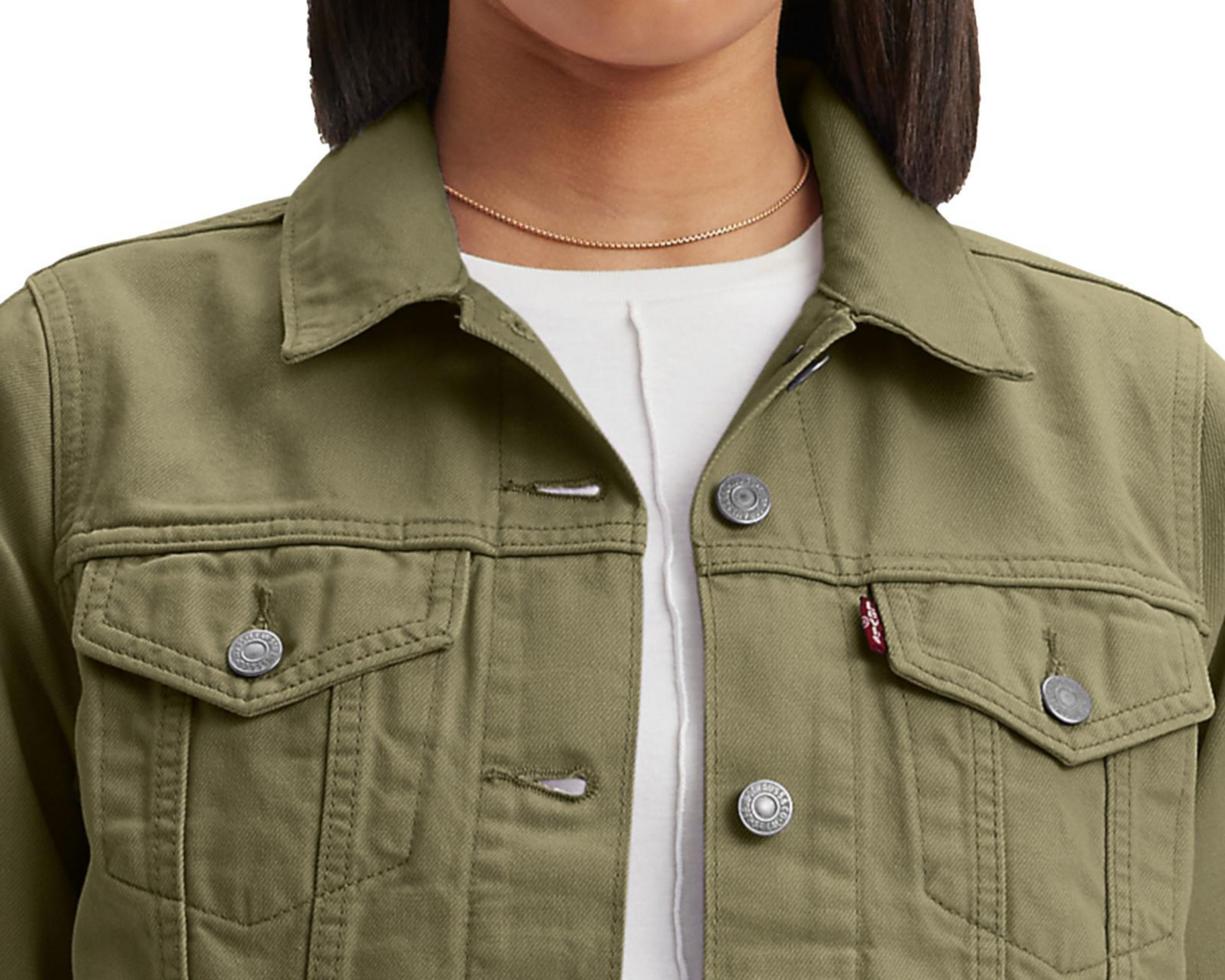 Foto 3 pulgar | Chamarra de Algodón Verde Levi's para Mujer