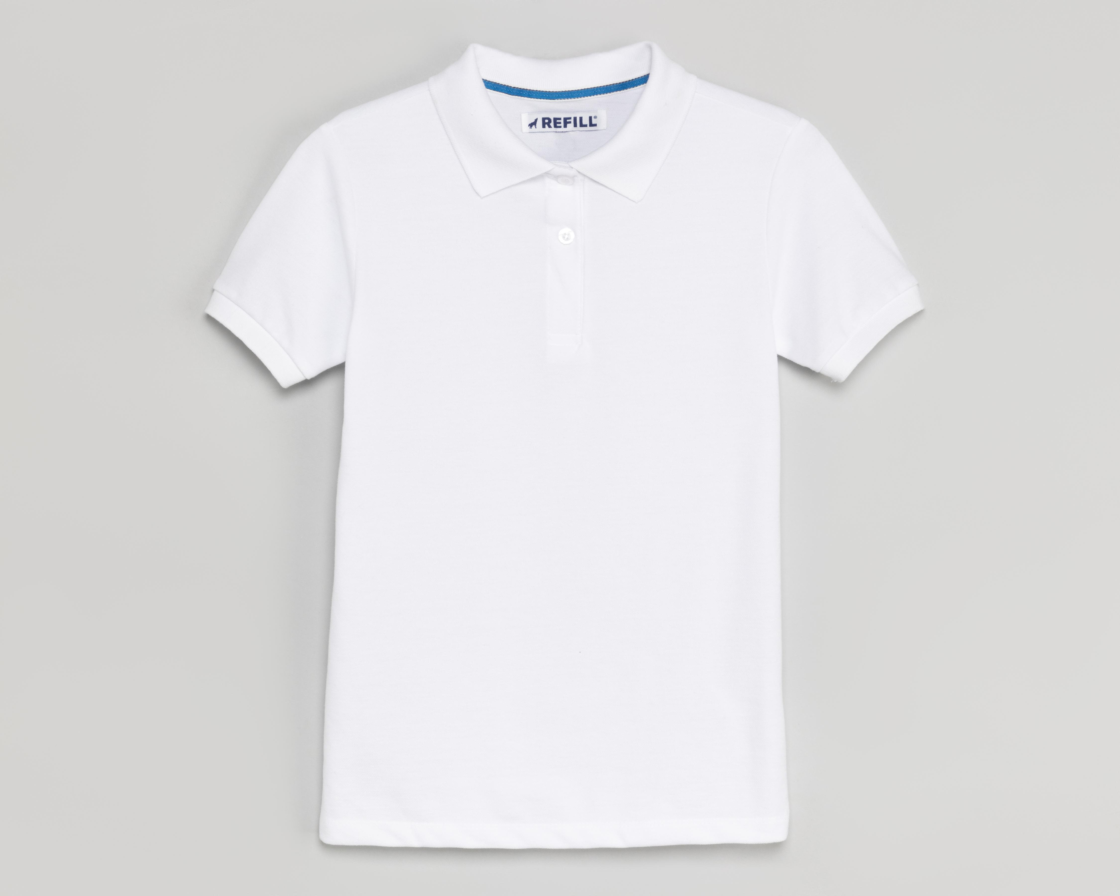 Foto 2 pulgar | Playera Polo Refill Blanca para Mujer