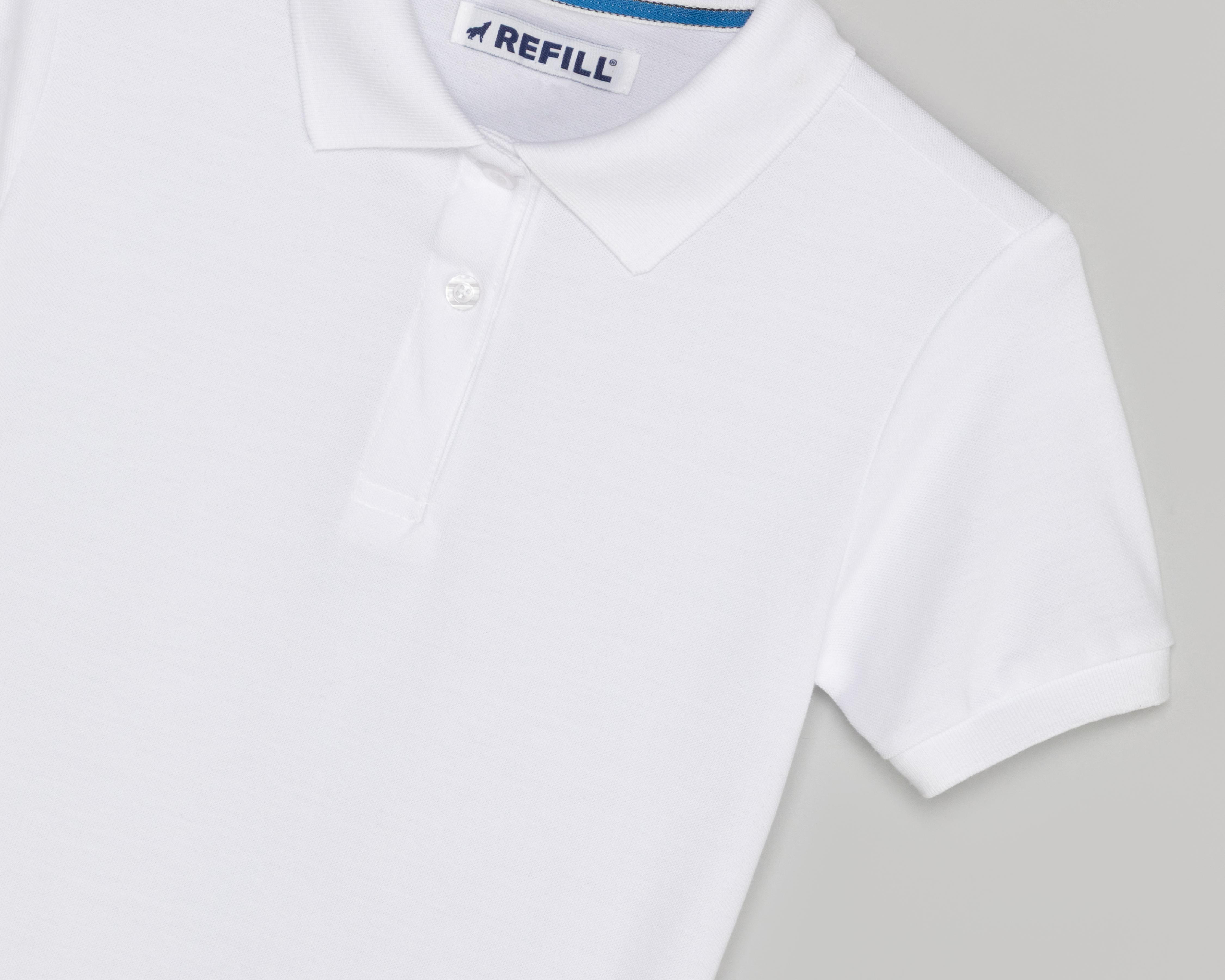 Foto 3 | Playera Polo Refill Blanca para Mujer