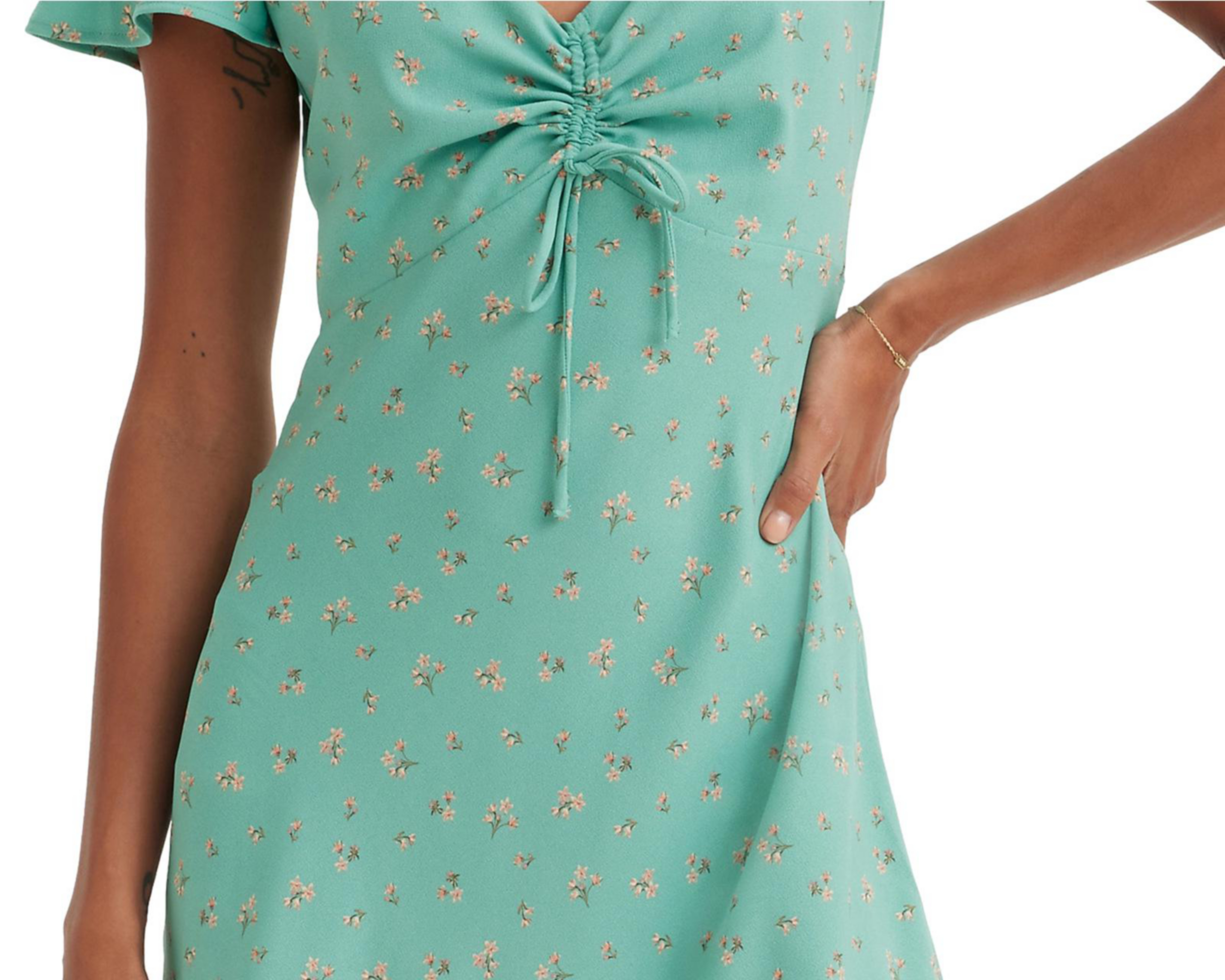 Foto 3 pulgar | Vestido Casual Levi's Verde Floral Corto para Mujer