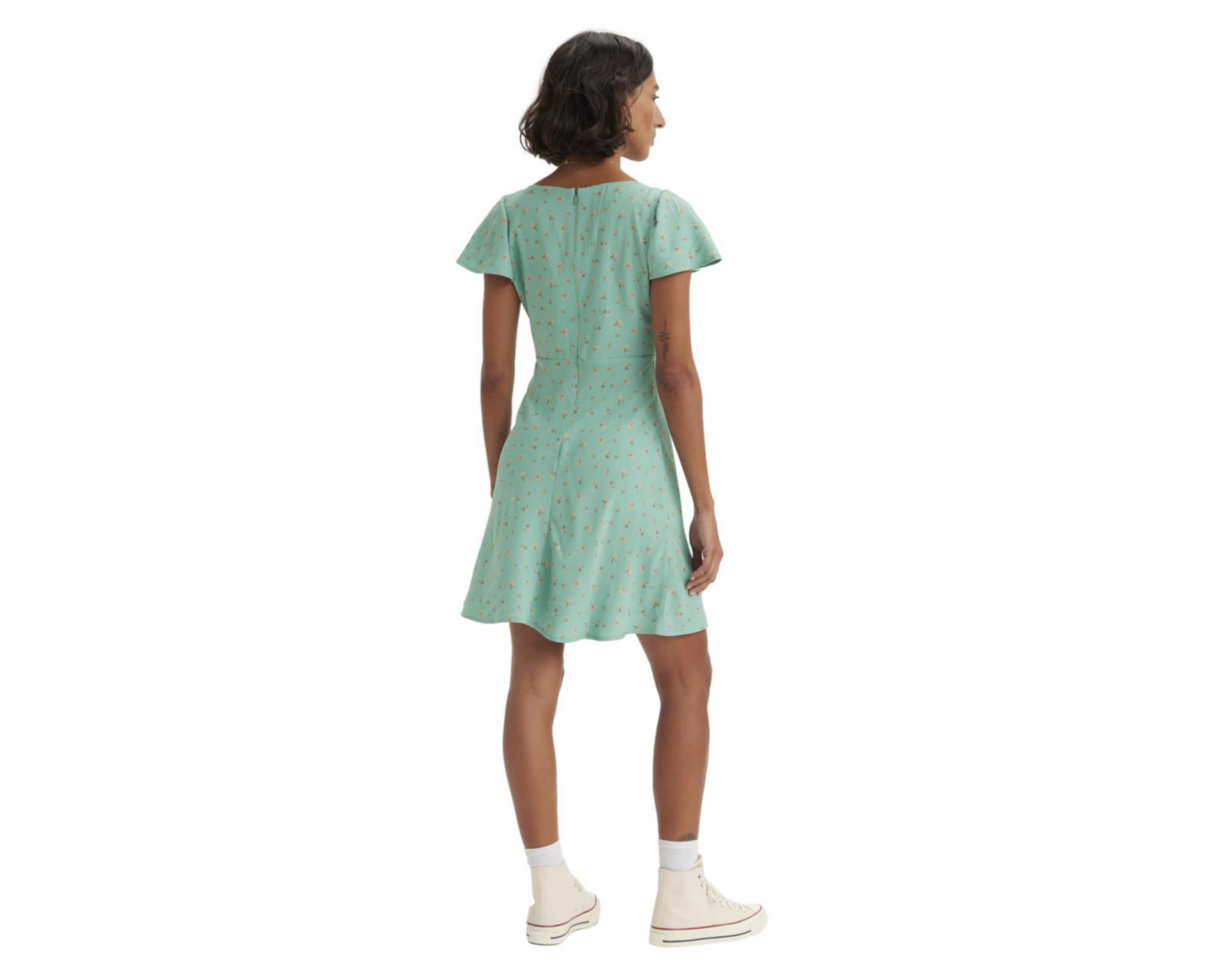Foto 4 pulgar | Vestido Casual Levi's Verde Floral Corto para Mujer