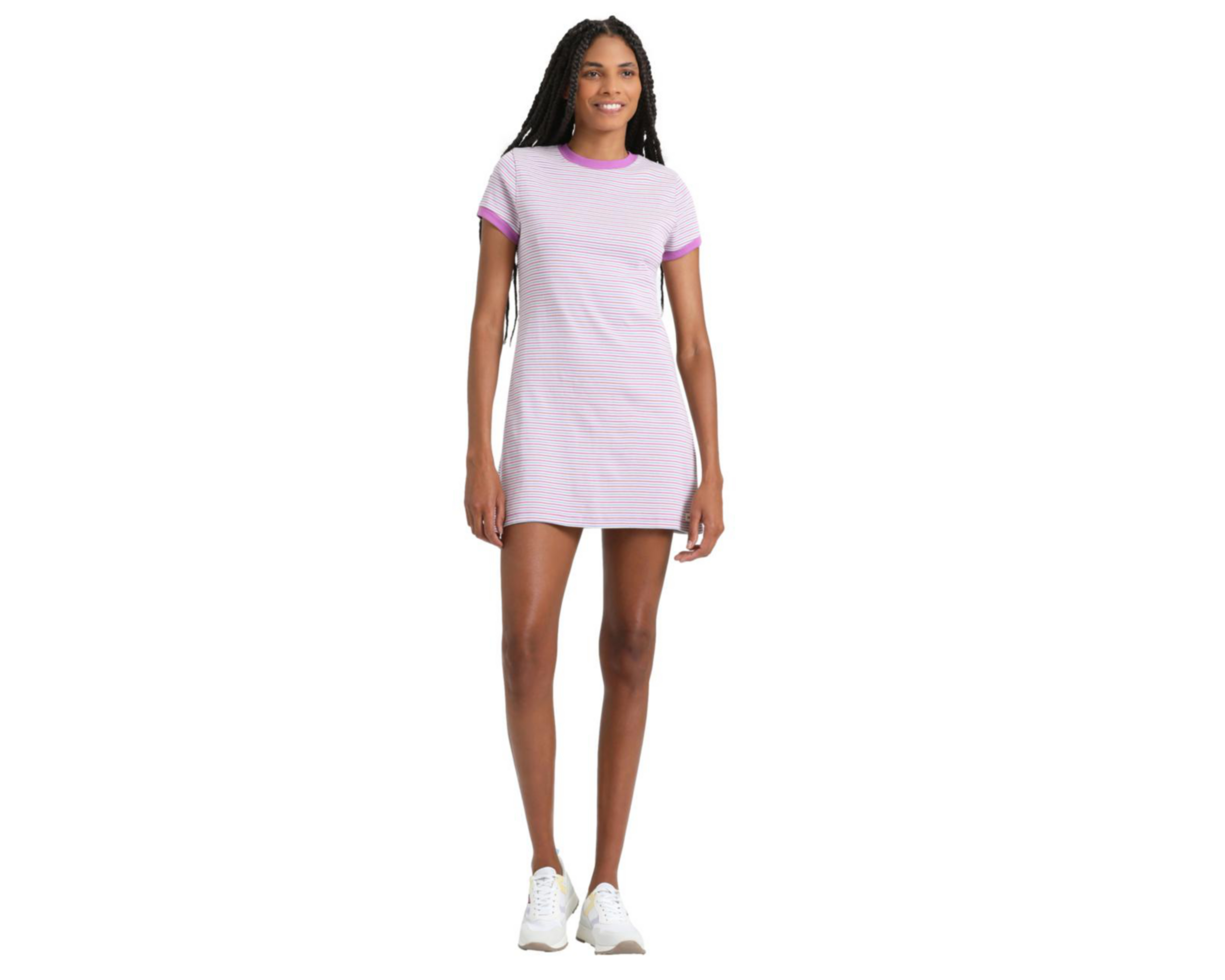 Foto 2 pulgar | Vestido Casual Levi's a Rayas Cuello Redondo Corto para Mujer