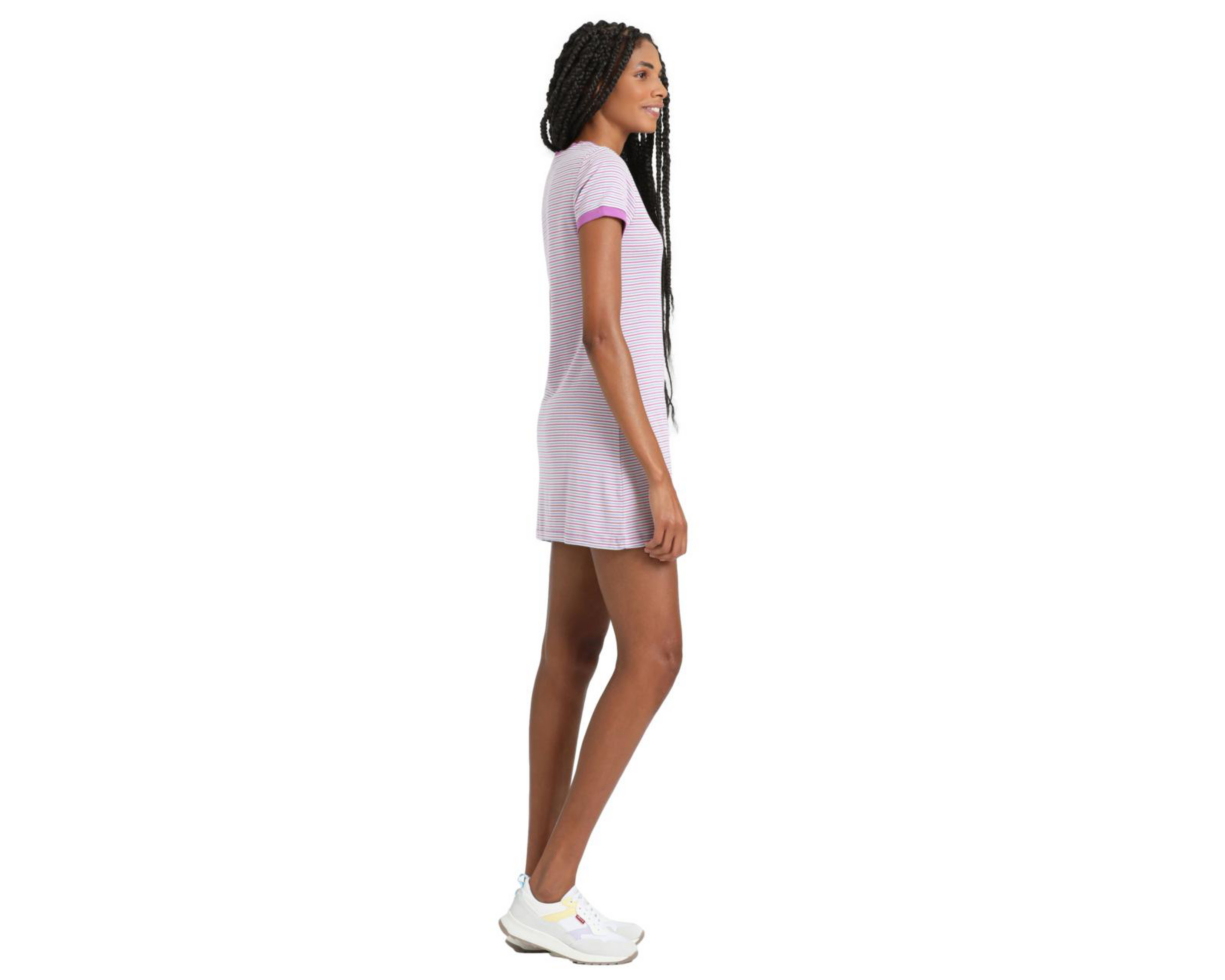 Foto 3 pulgar | Vestido Casual Levi's a Rayas Cuello Redondo Corto para Mujer