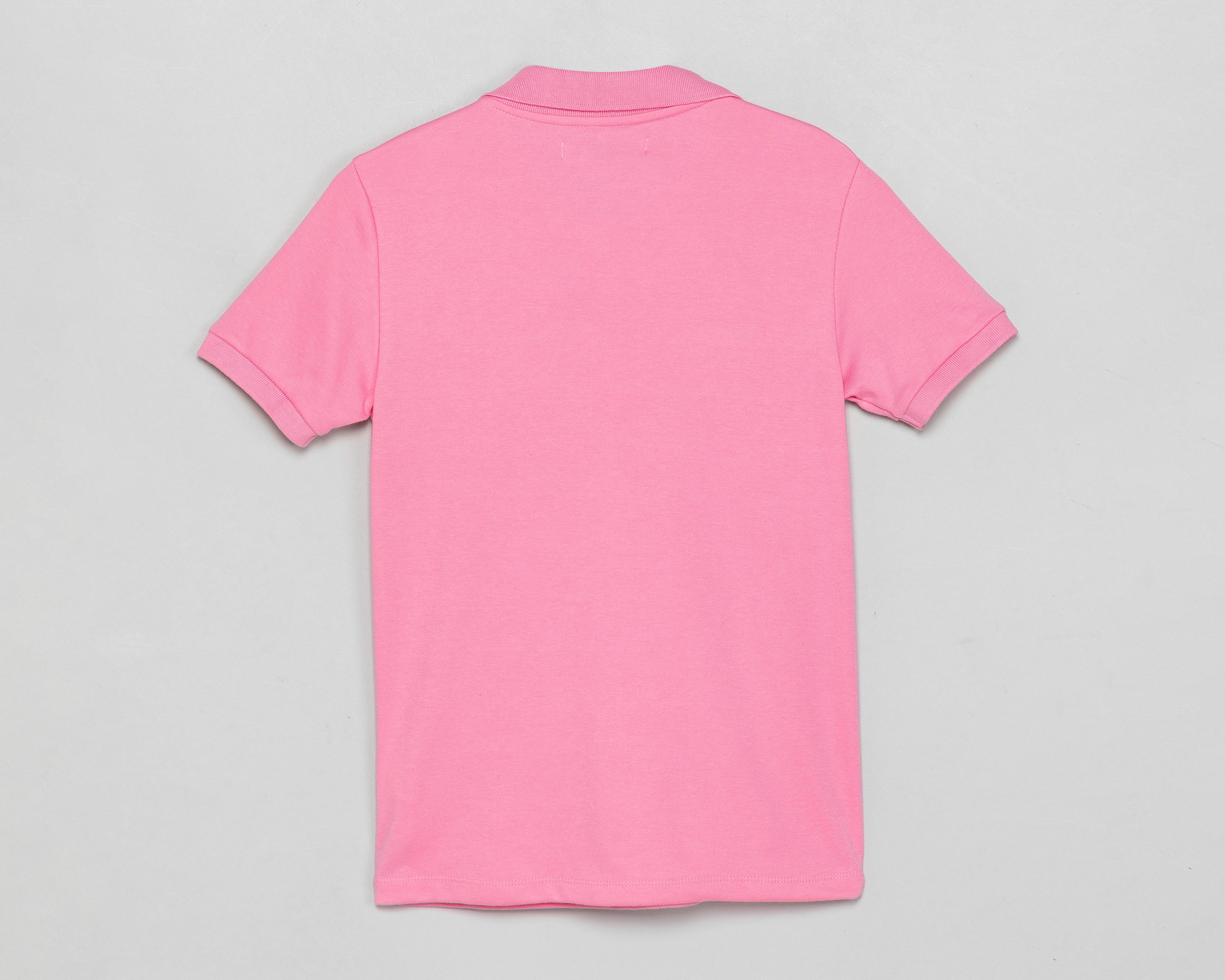 Foto 3 pulgar | Playera Polo Refill Rosa para Mujer