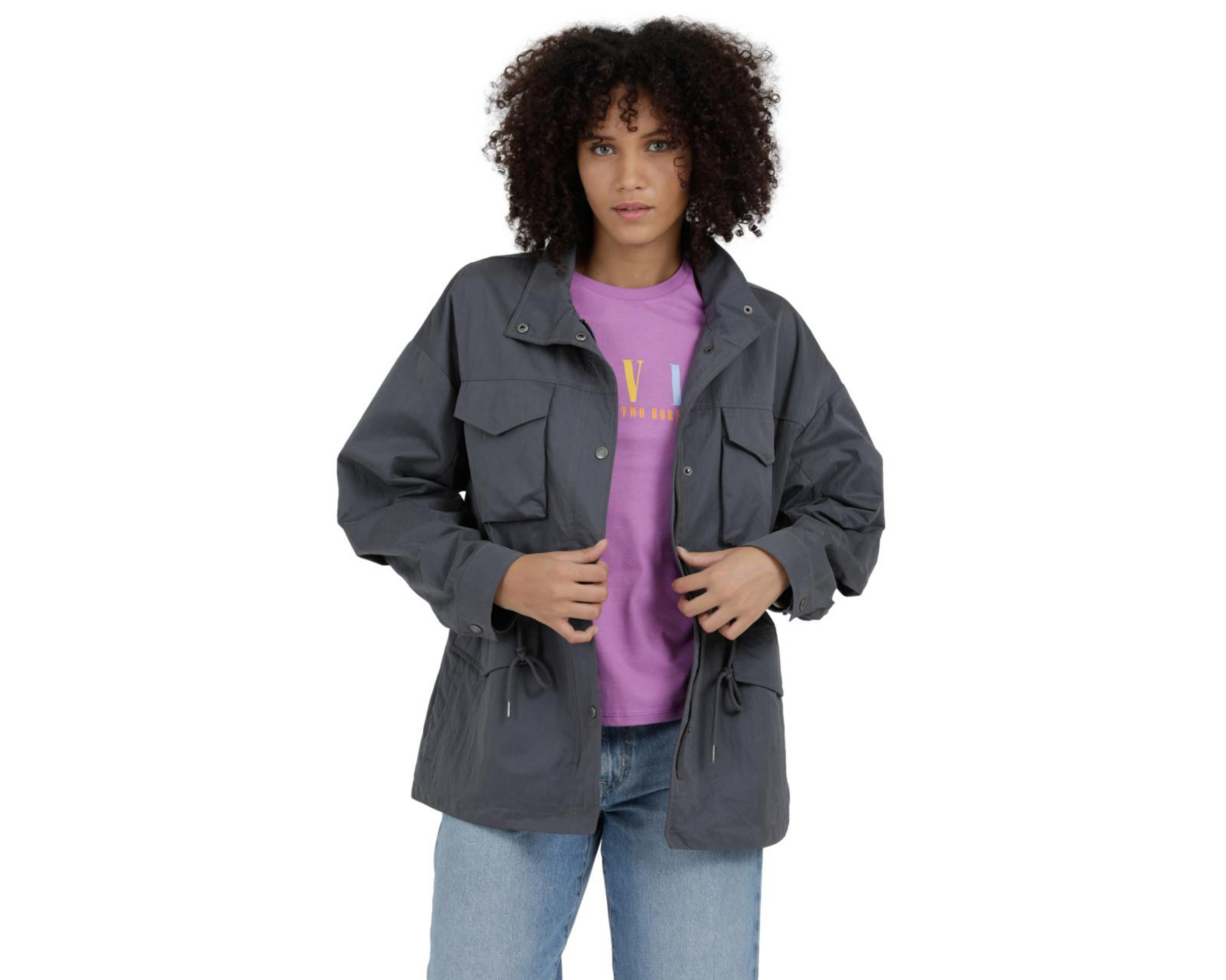 Foto 6 pulgar | Chamarra Gris Levi's para Mujer