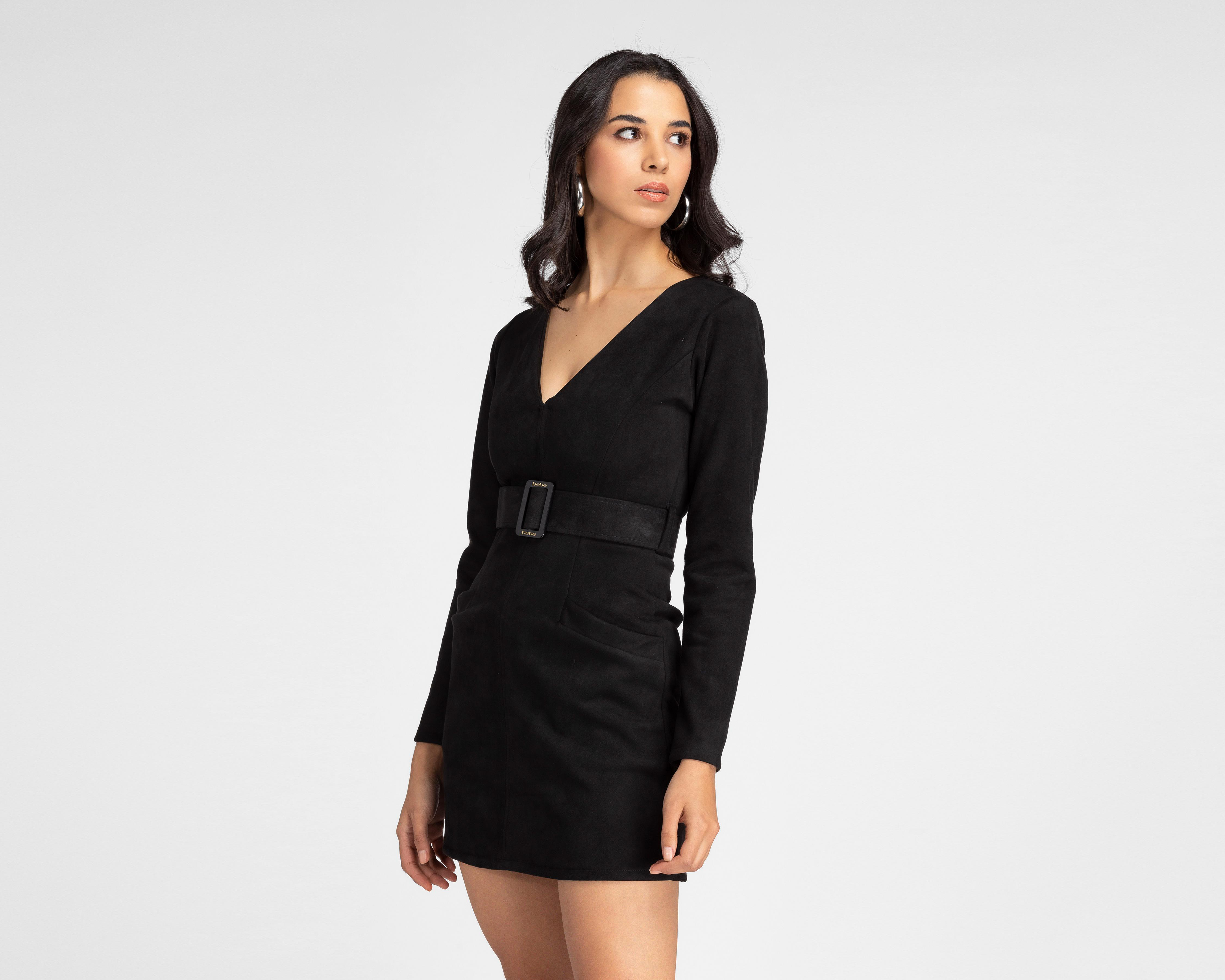Foto 5 pulgar | Vestido Bebe de Gamuza con Cinturón