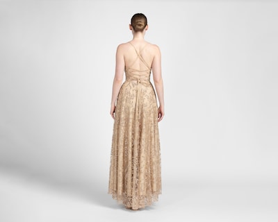 Foto 3 | Vestido de Noche Sienteme Dorado con Brillo Largo para Mujer