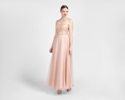 Foto 1 | Vestido de Noche Sienteme de Tirantes con Brillos Largo para Mujer