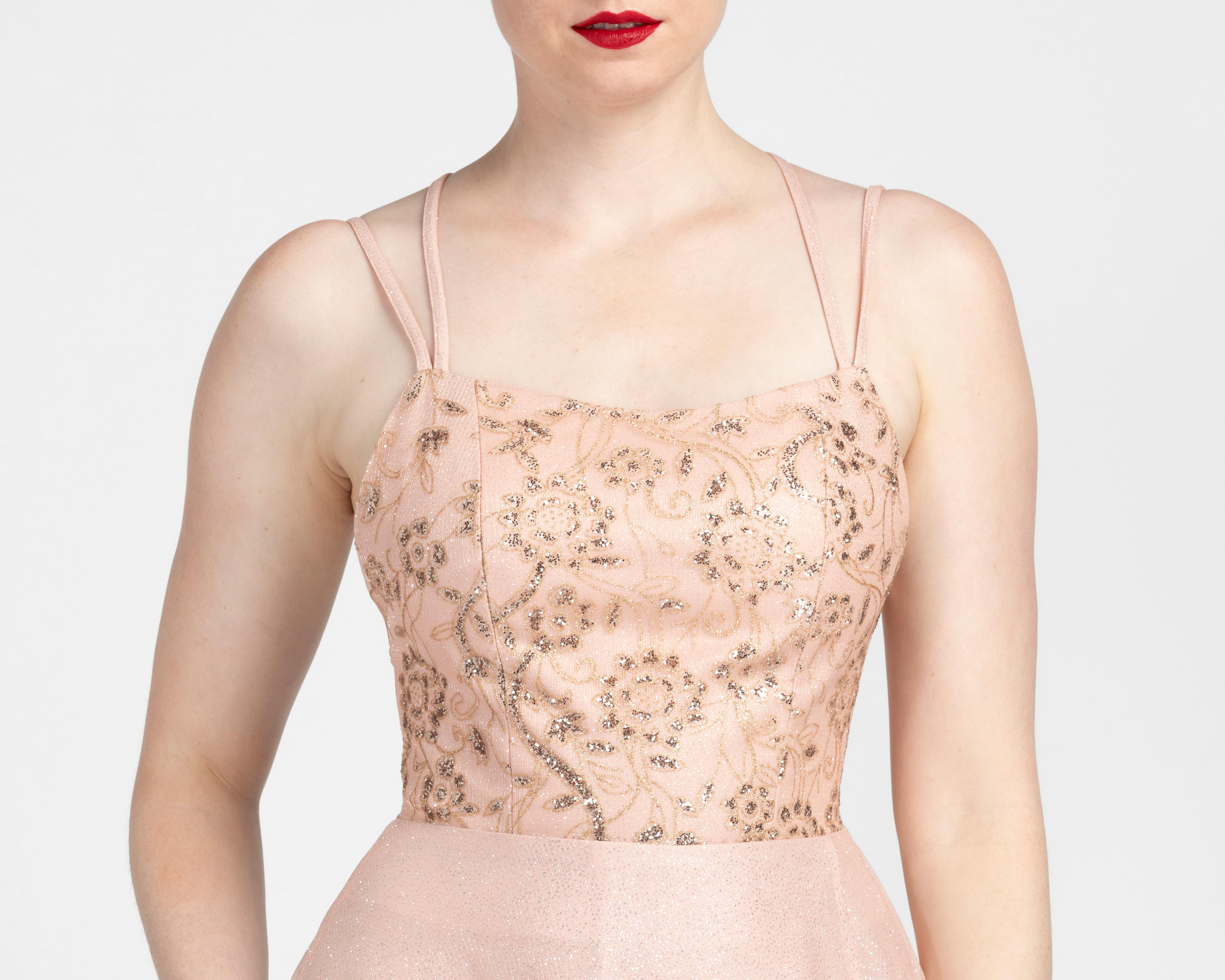 Foto 5 pulgar | Vestido de Noche Sienteme de Tirantes con Brillos Largo para Mujer