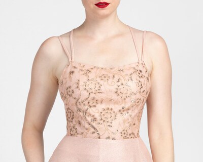 Foto 4 | Vestido de Noche Sienteme de Tirantes con Brillos Largo para Mujer