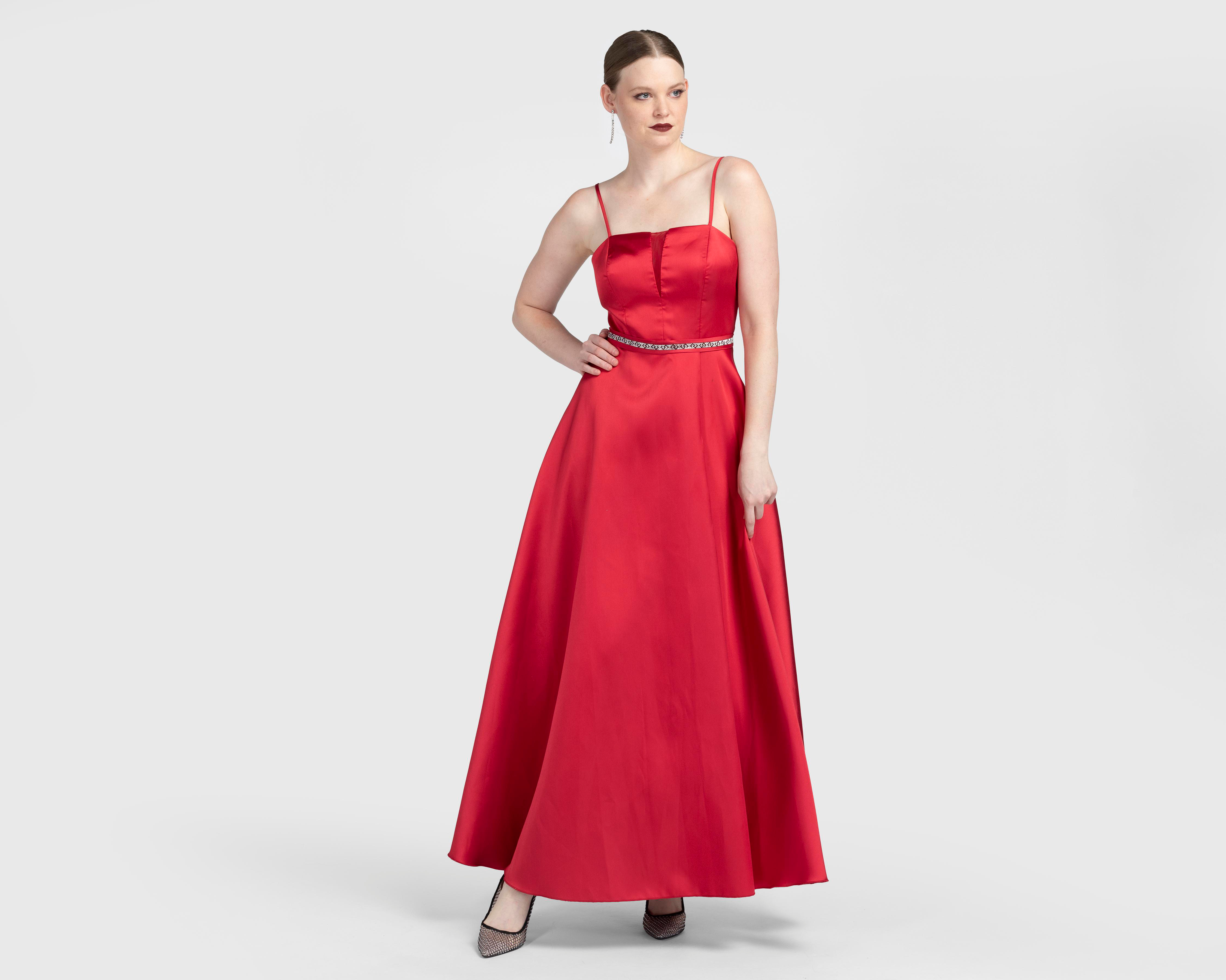 Foto 2 | Vestido de Noche Nina Ferre Rojo con Pedrería Largo para Mujer