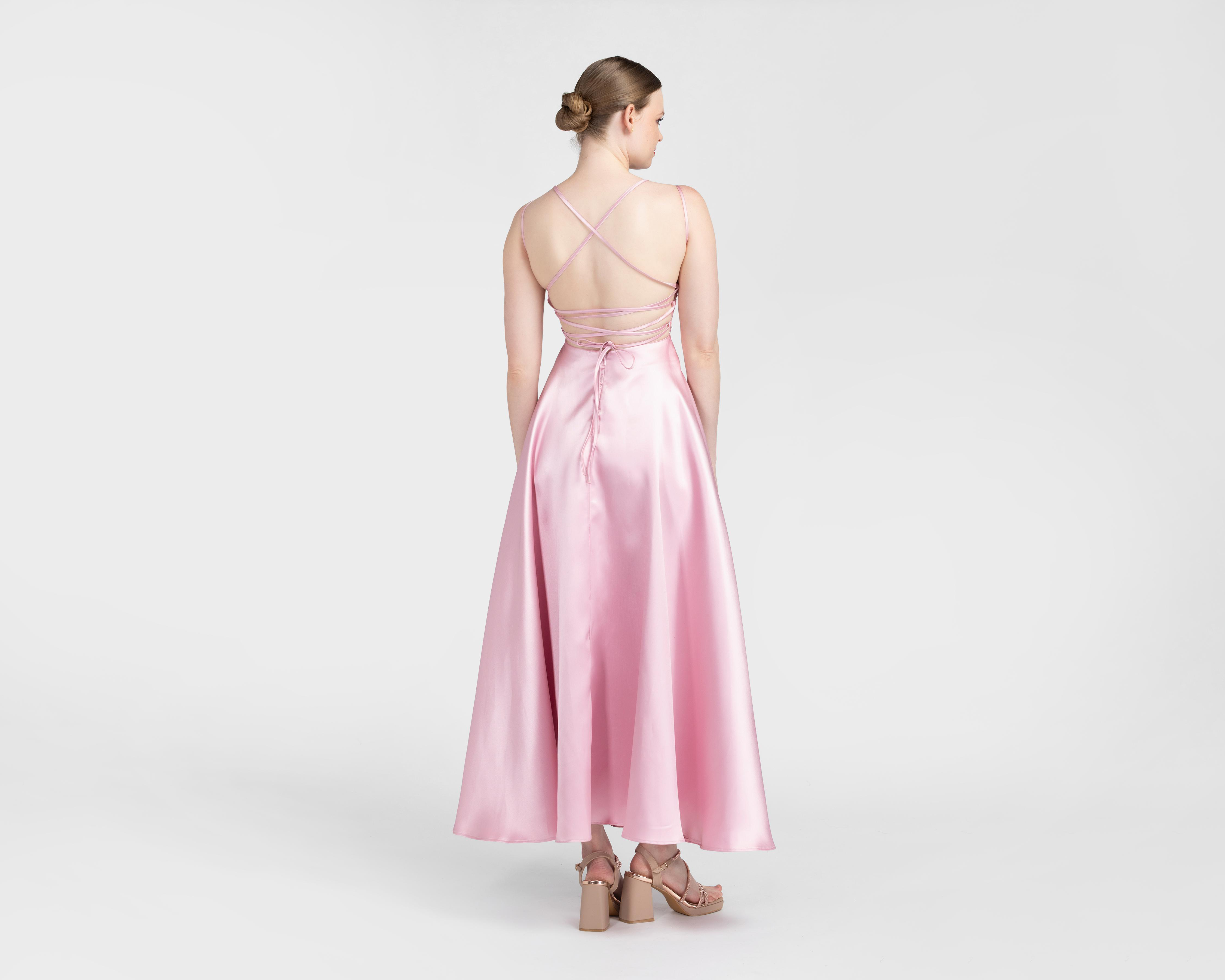 Foto 4 pulgar | Vestido de Noche Sienteme Rosa con Lentejuelas Largo para Mujer