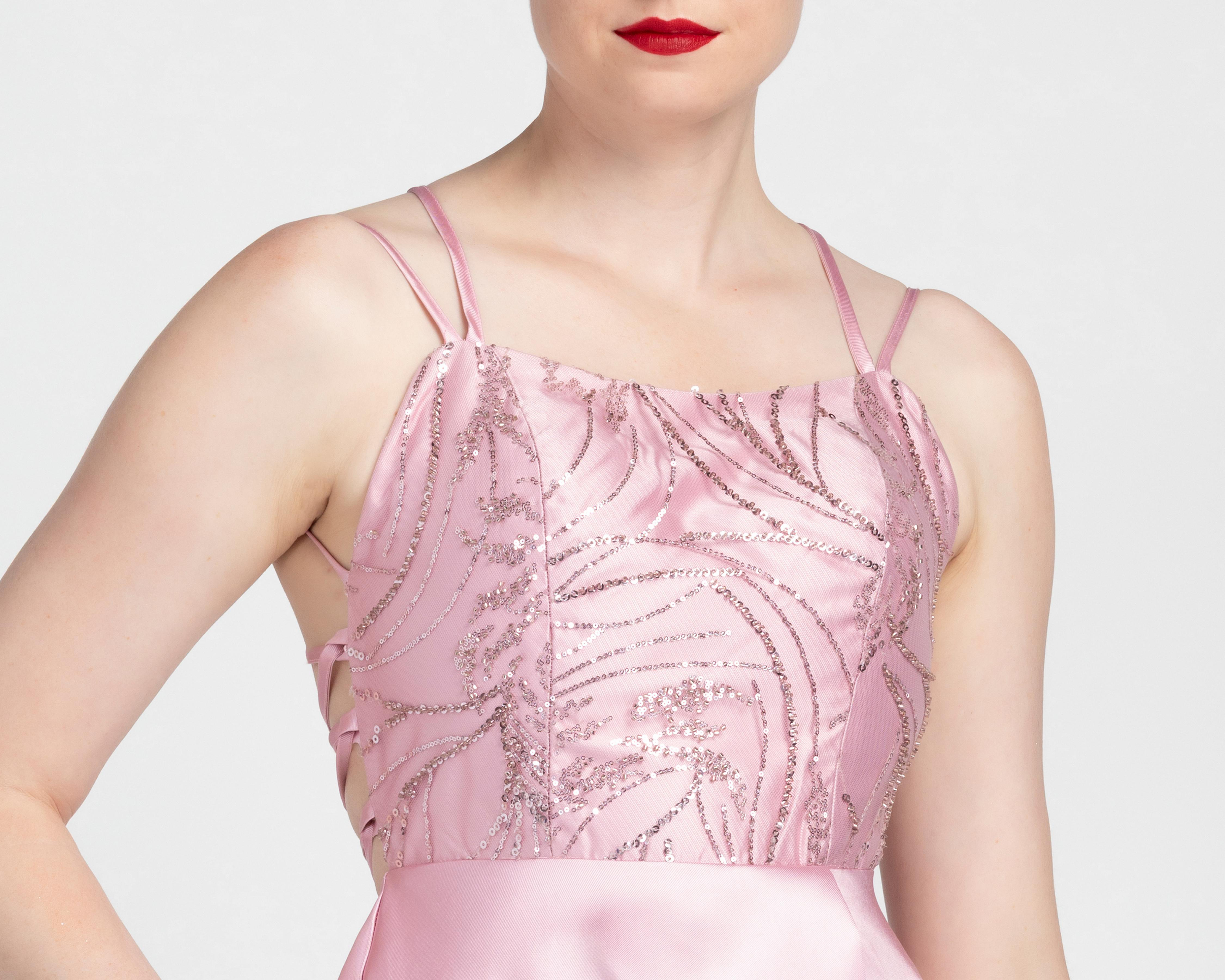 Foto 5 pulgar | Vestido de Noche Sienteme Rosa con Lentejuelas Largo para Mujer