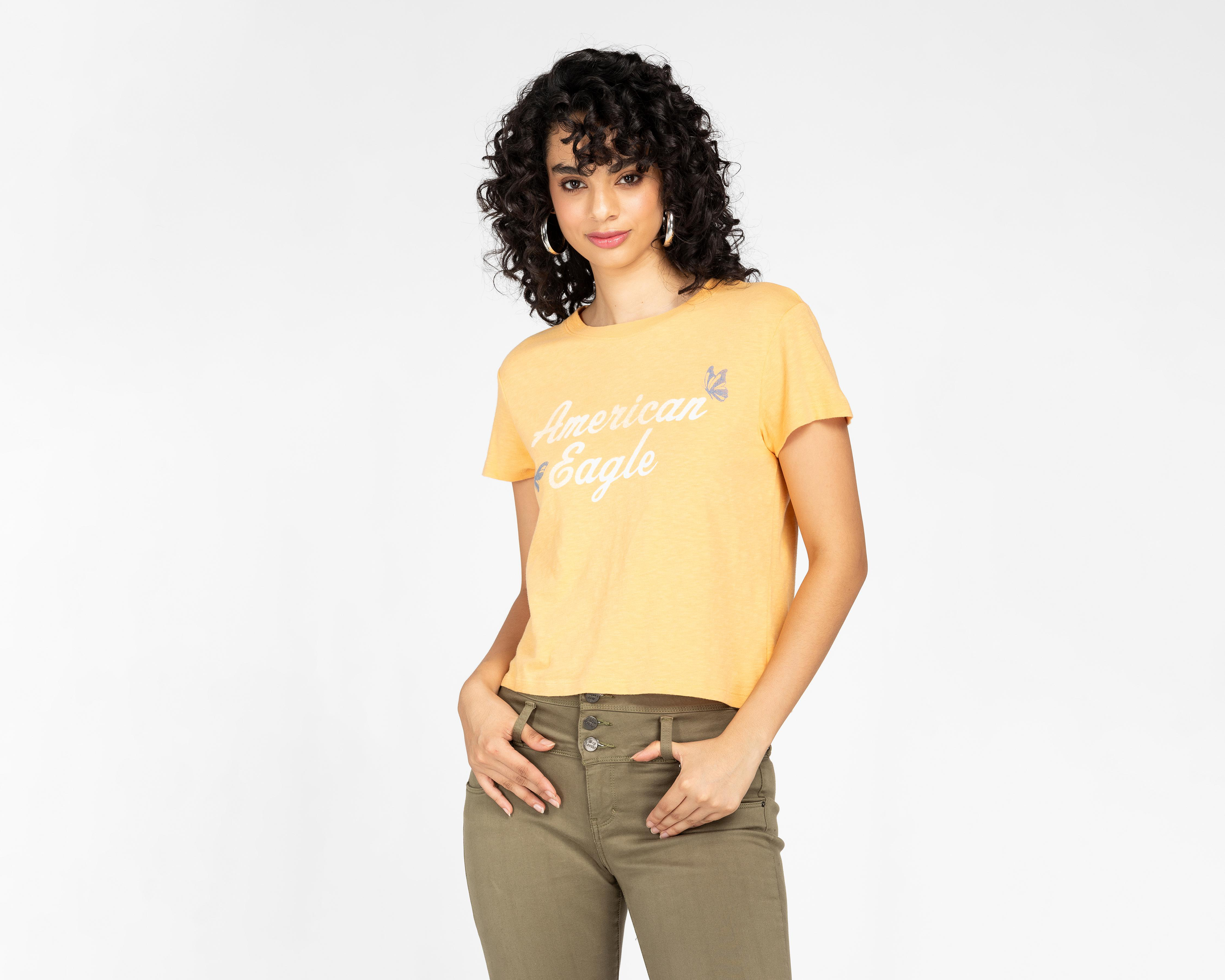 Playera American Eagle Manga Corta Estampada