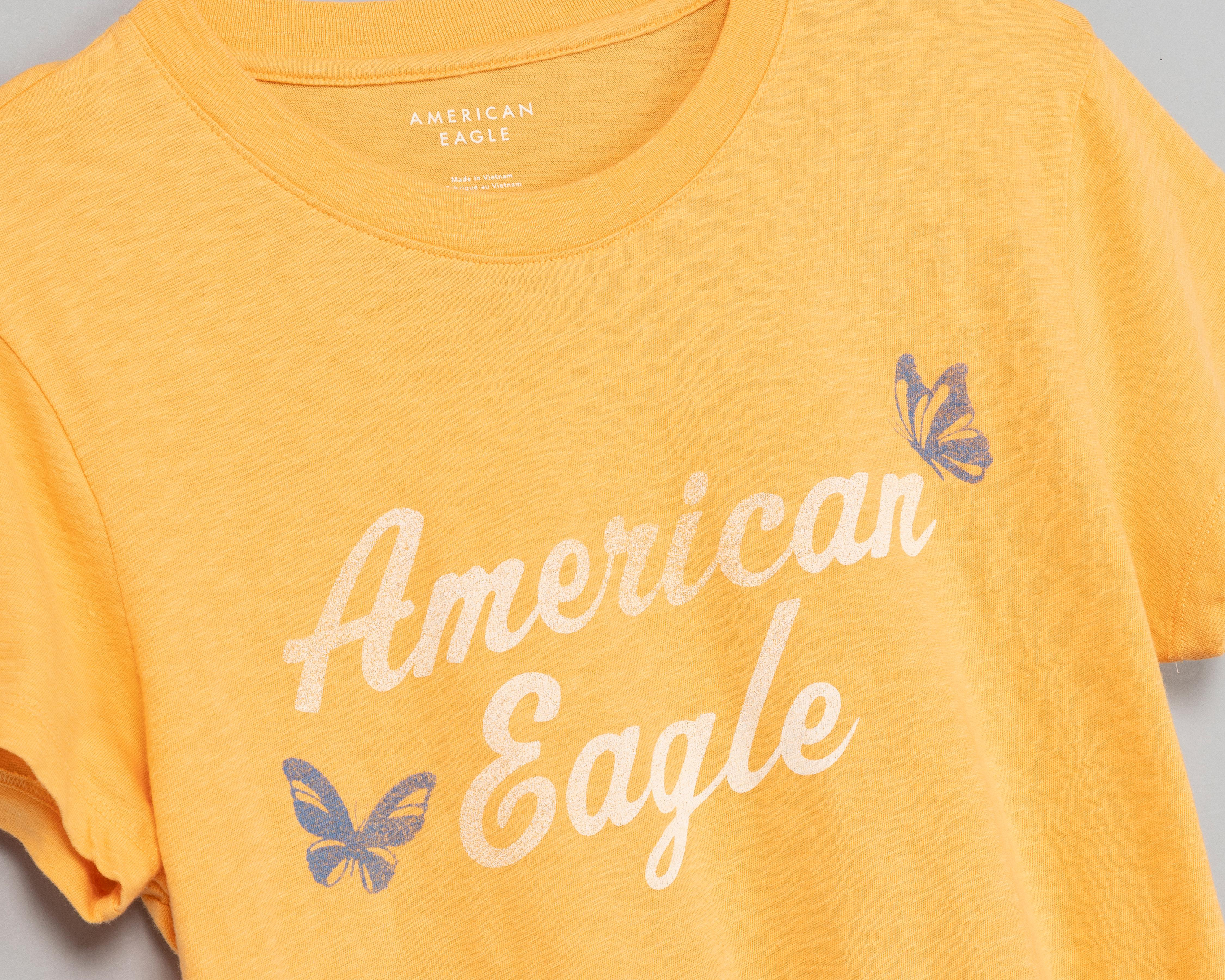 Foto 7 pulgar | Playera American Eagle Manga Corta Estampada