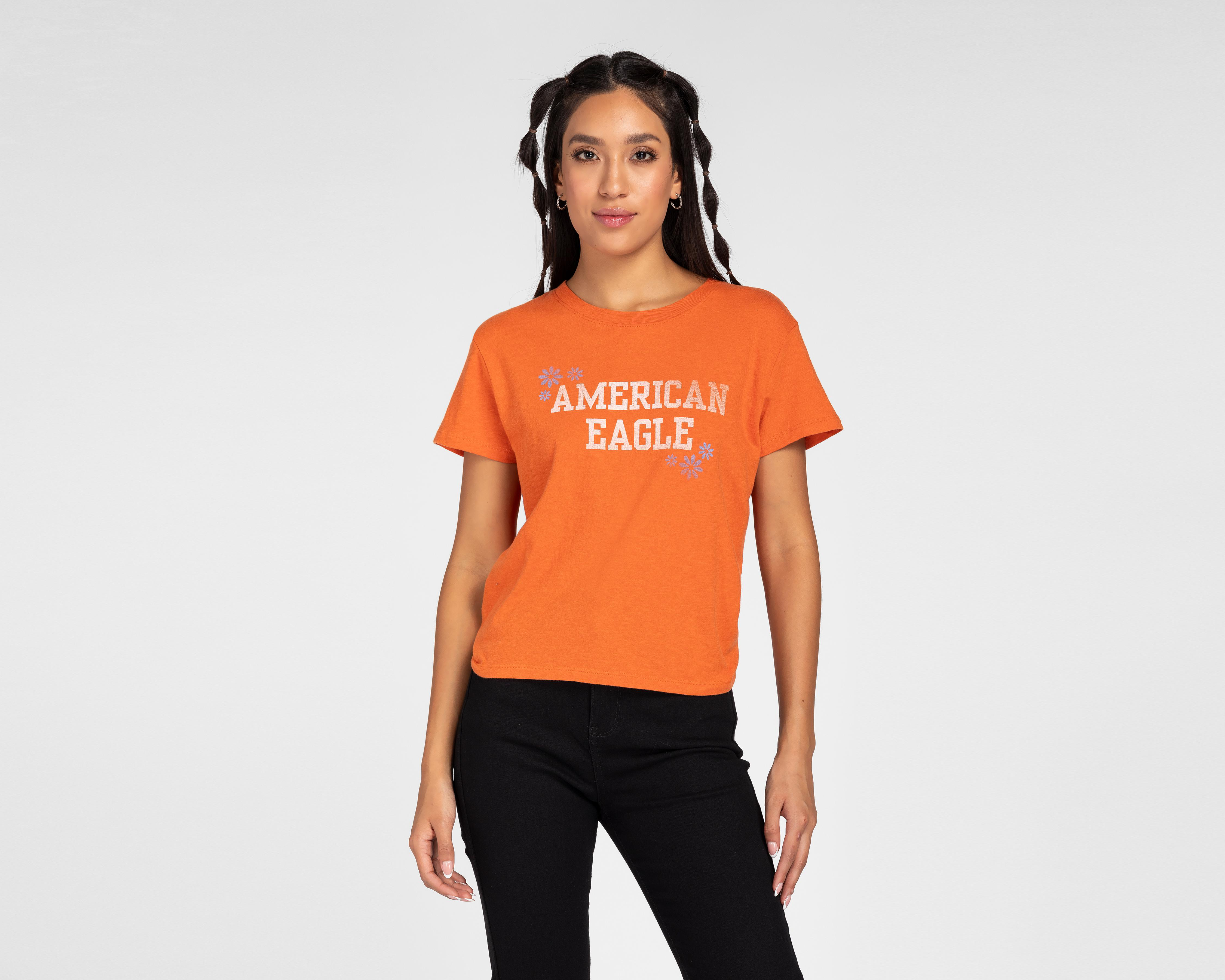 Playera American Eagle Manga Corta Estampada