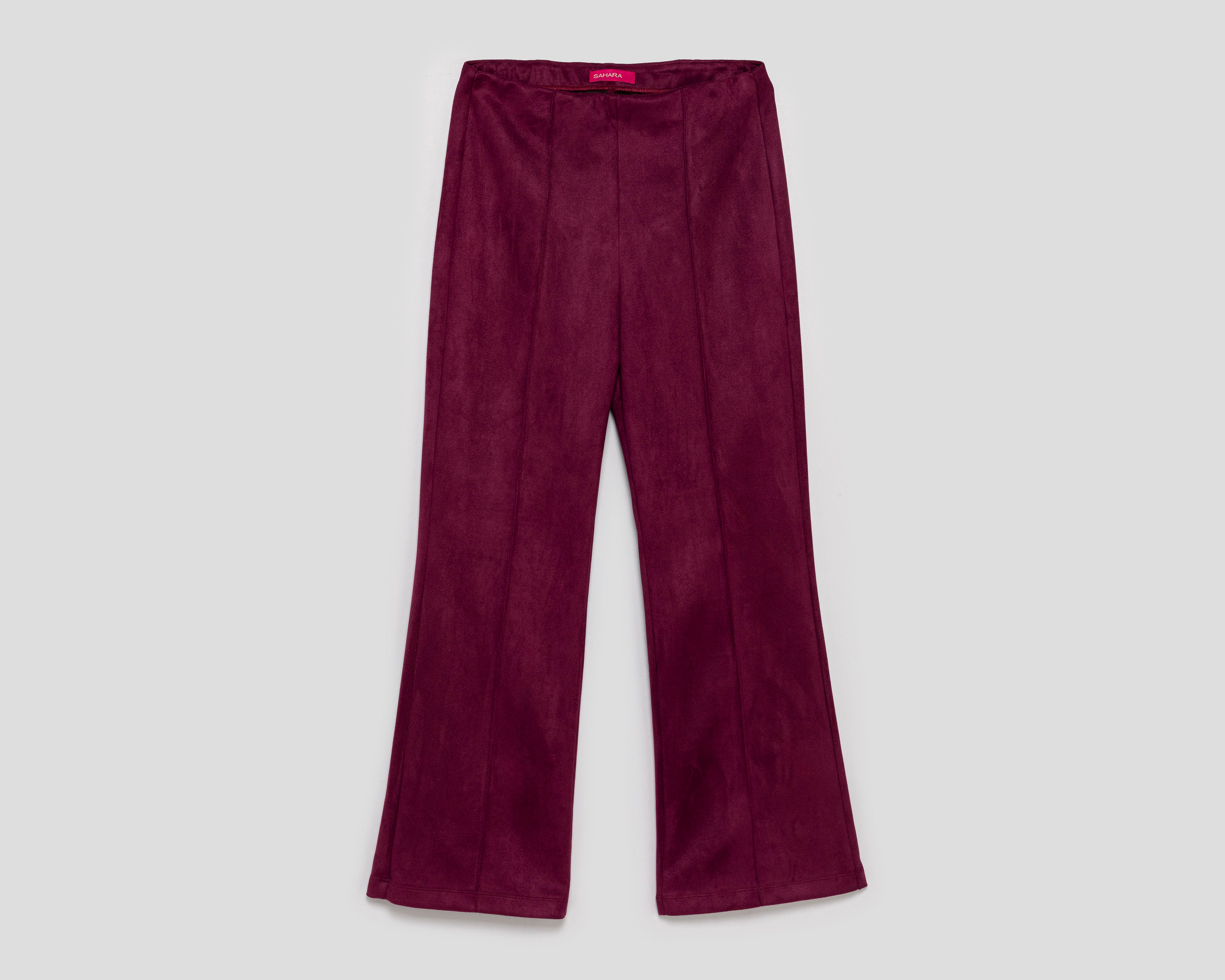 Foto 2 pulgar | Pantalón Ancho Sahara Vino para Mujer
