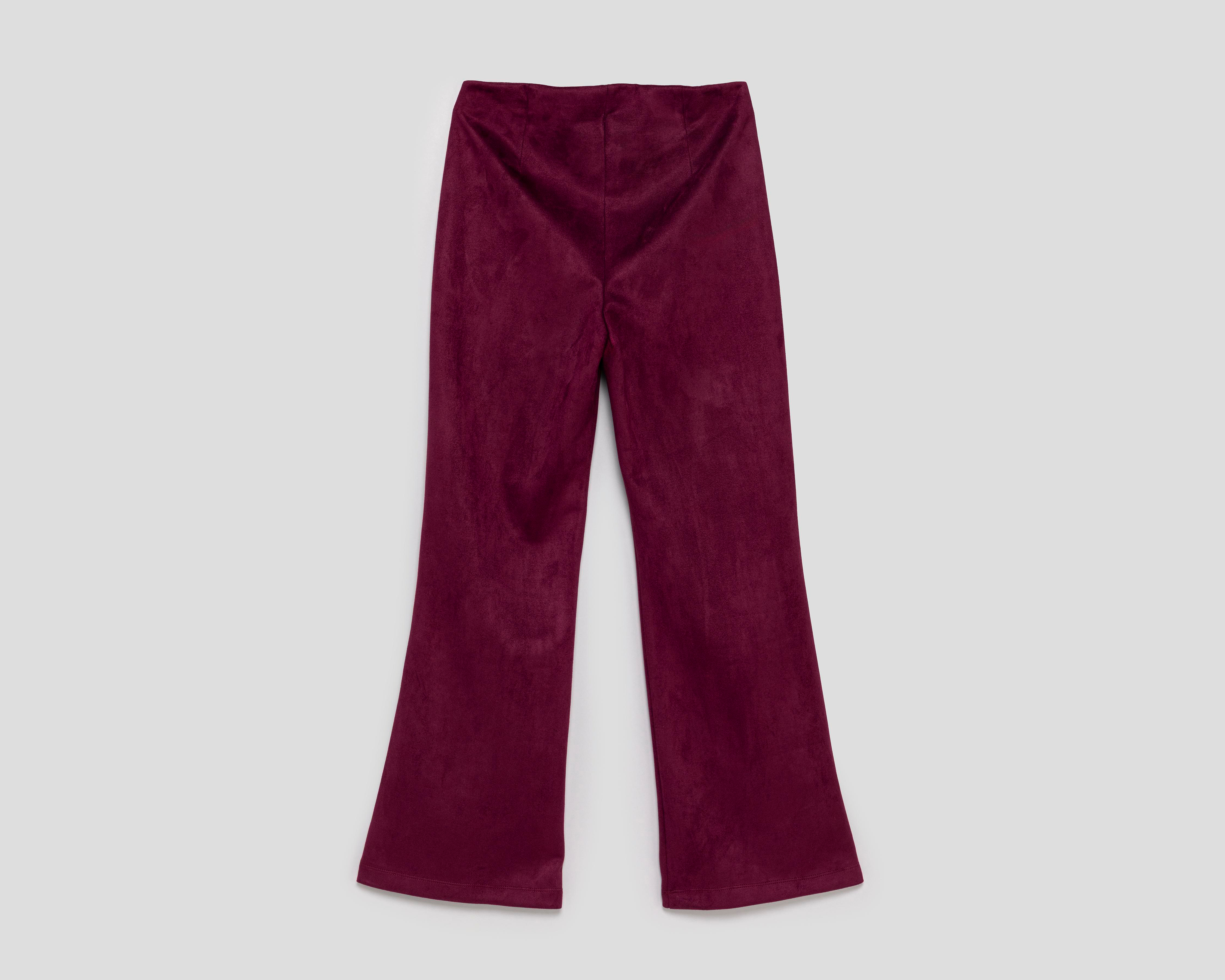 Foto 3 pulgar | Pantalón Ancho Sahara Vino para Mujer