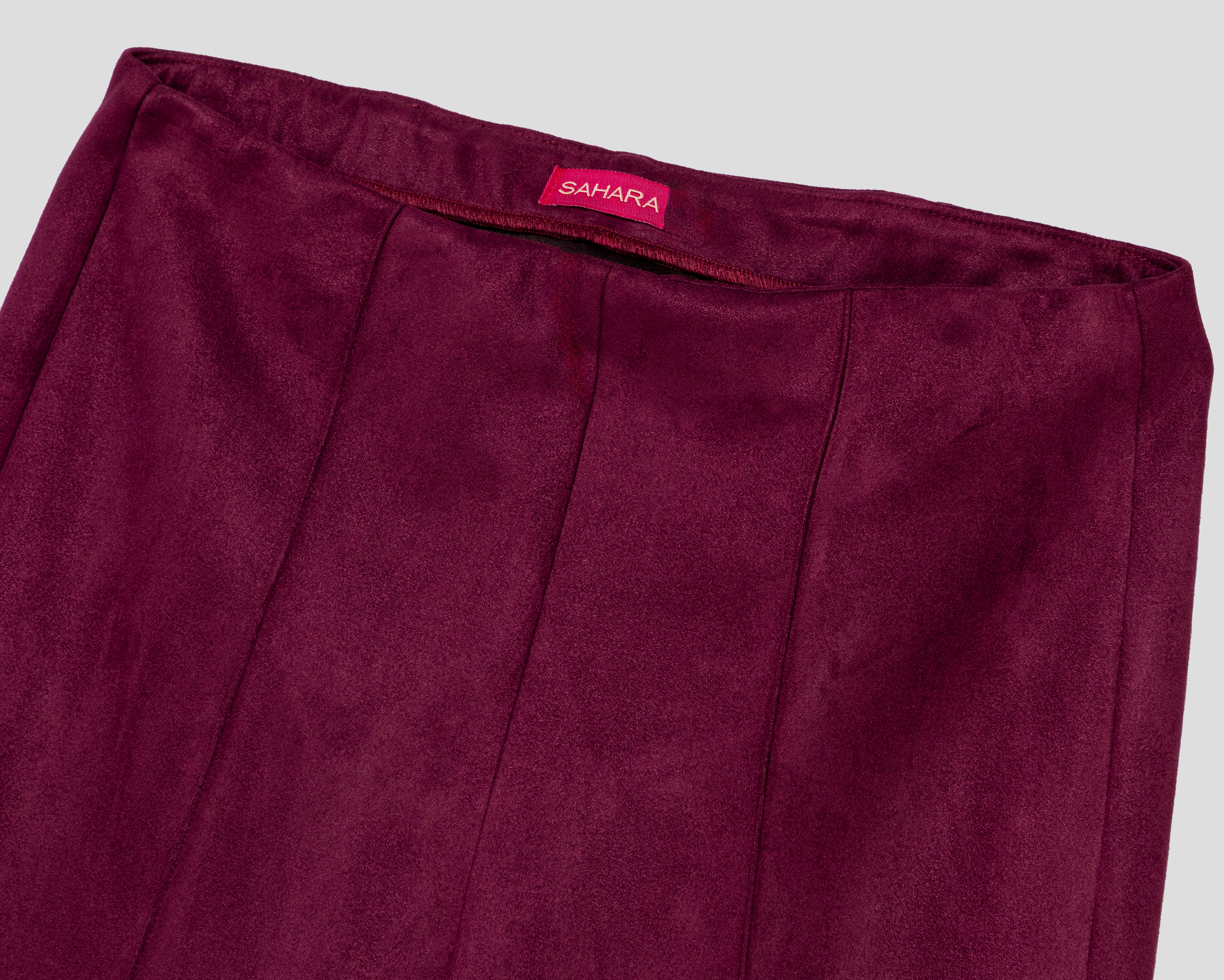 Foto 4 pulgar | Pantalón Ancho Sahara Vino para Mujer
