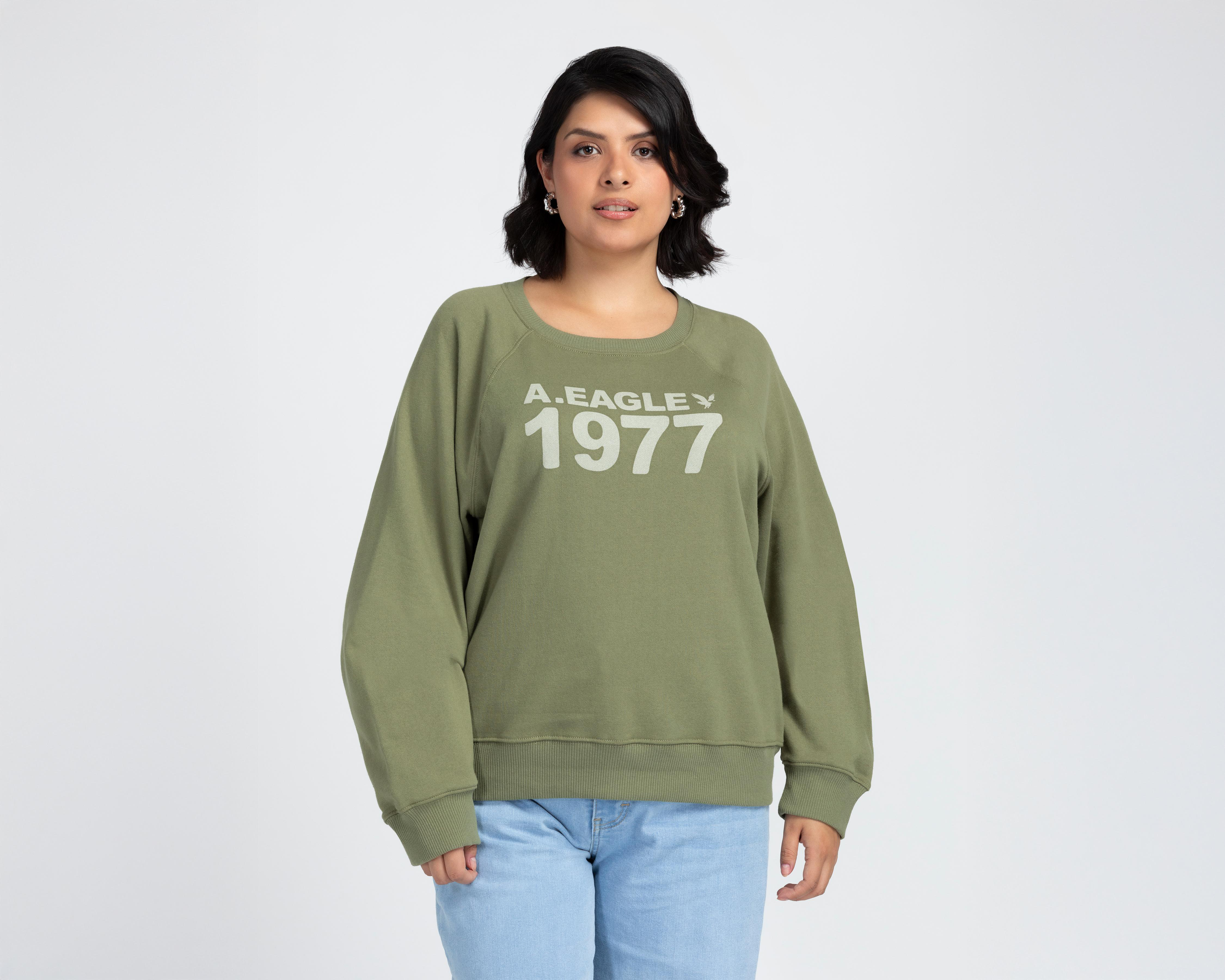 Sudadera American Eagle Verde Estampada $349