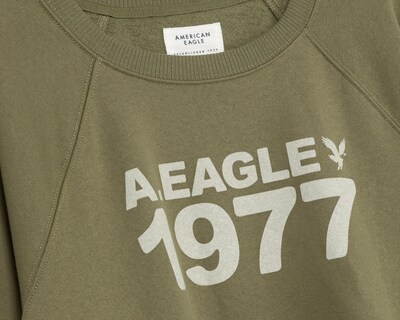 Foto 3 | Sudadera American Eagle Verde Estampada