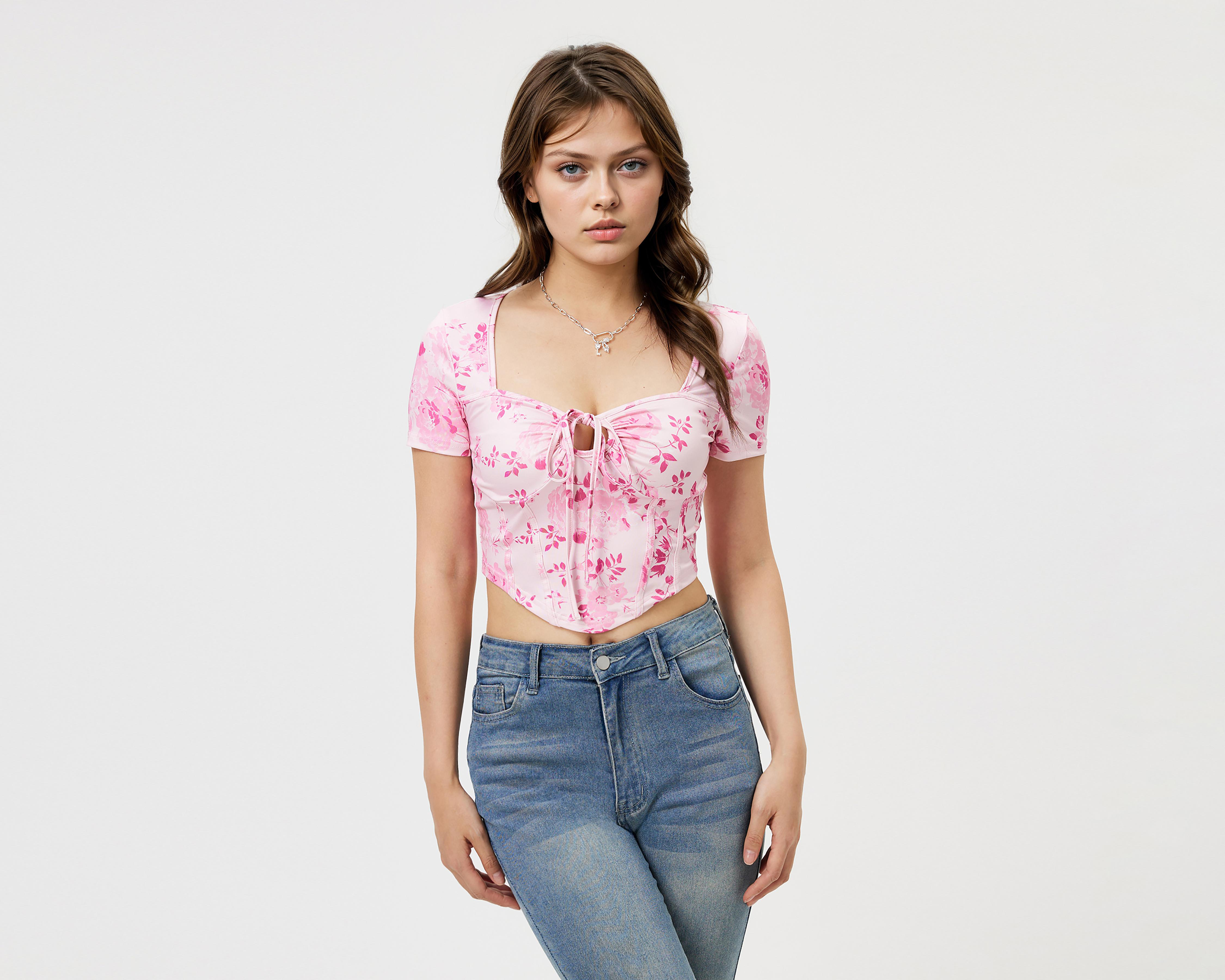 Foto 1 | Blusa Savana Manga Corta con Cordón para Mujer