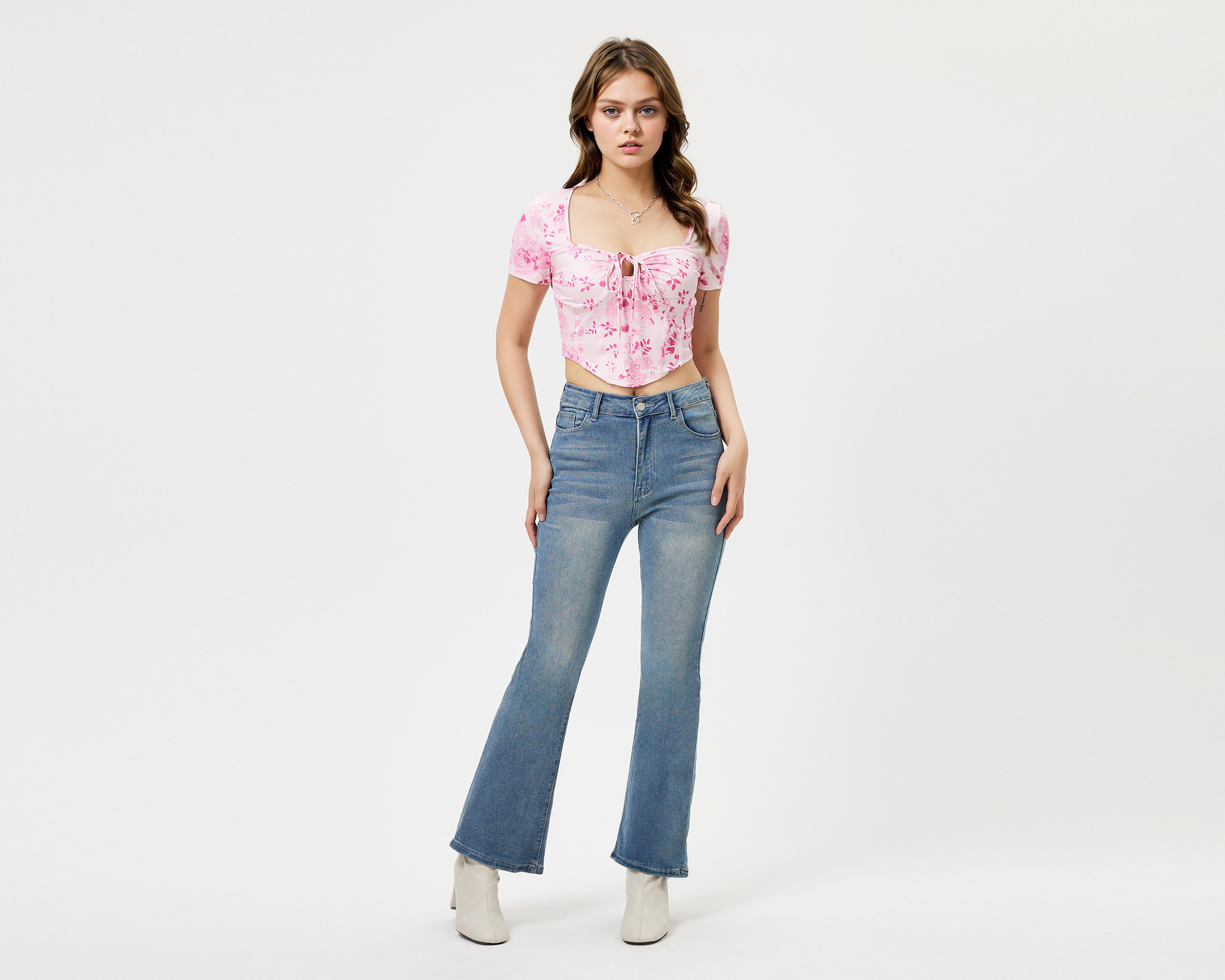 Foto 5 | Blusa Savana Manga Corta con Cordón para Mujer