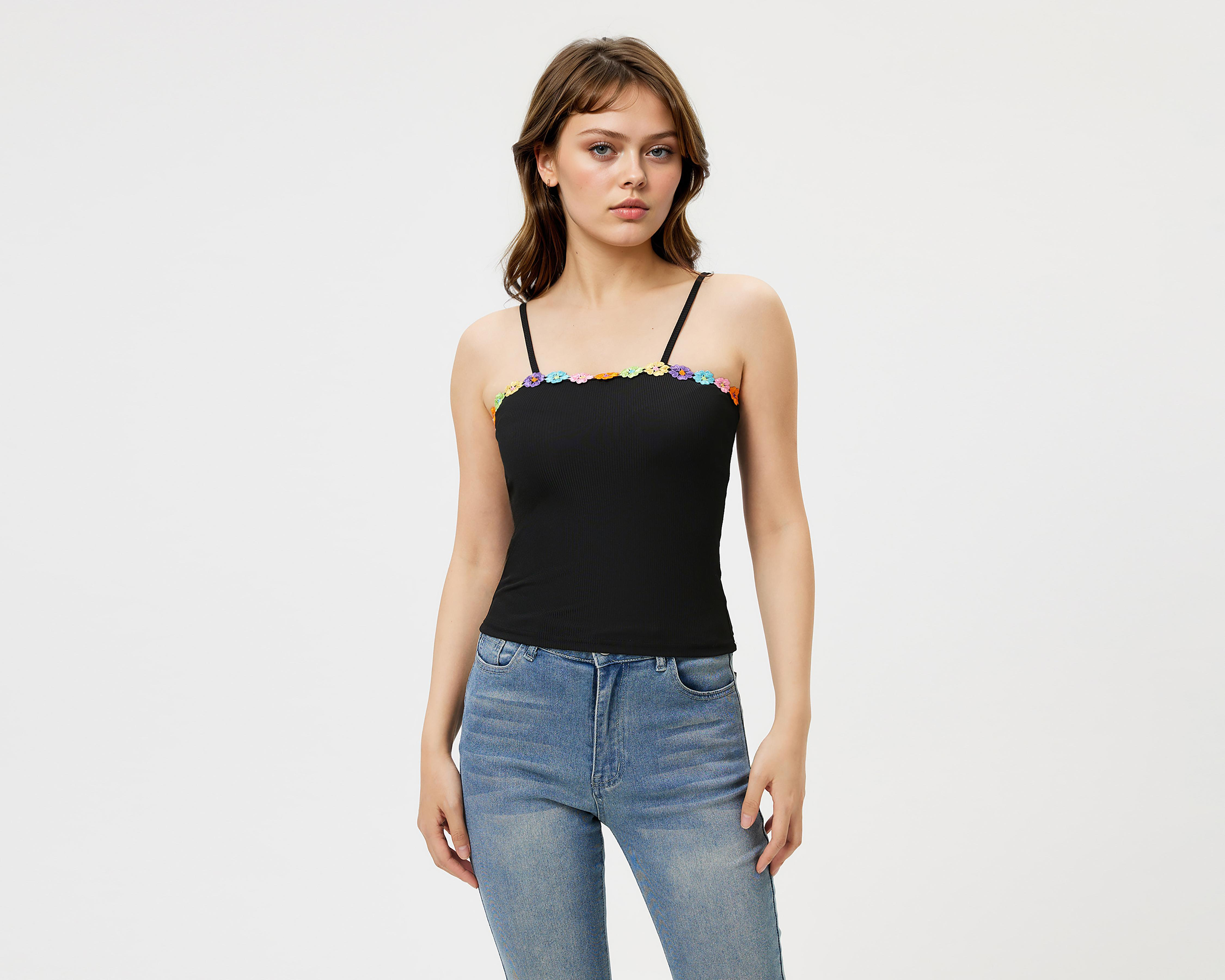 Foto 2 pulgar | Crop Top Savana de Tirantes para Mujer