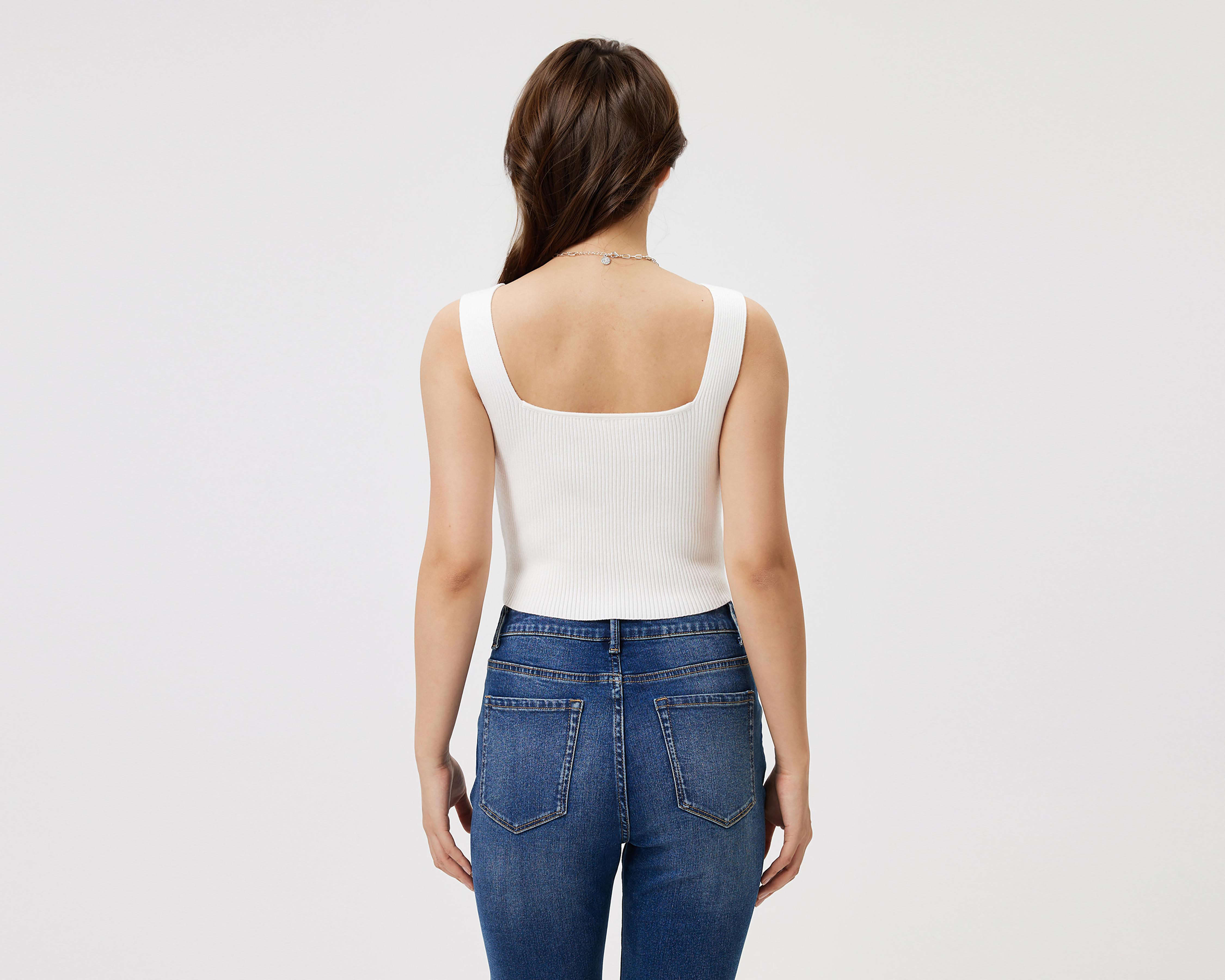 Foto 4 pulgar | Crop Top Savana sin Mangas para Mujer