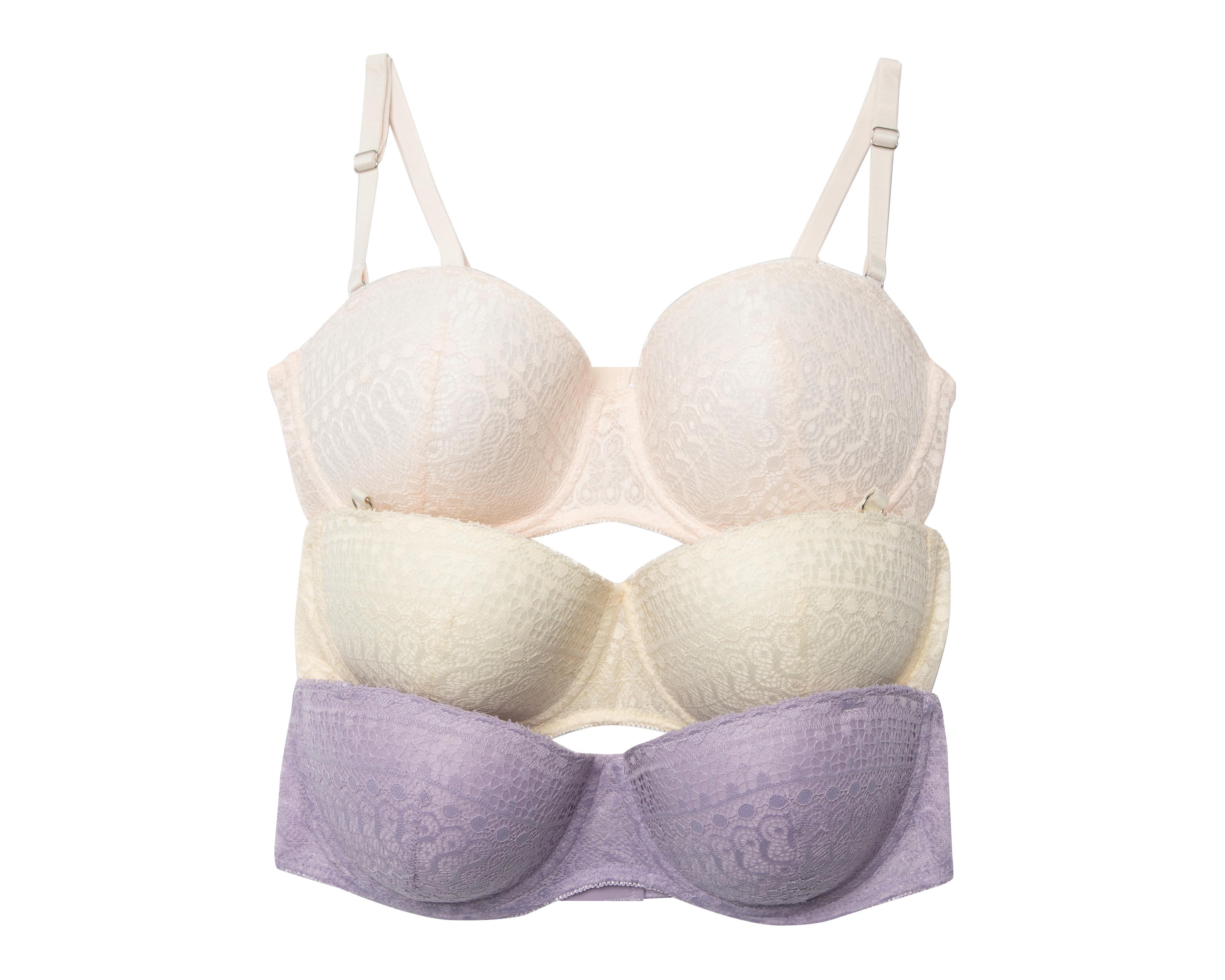Foto 2 pulgar | Brasier con Encaje Beauty Secret Copa Completa para Mujer 3 Pack