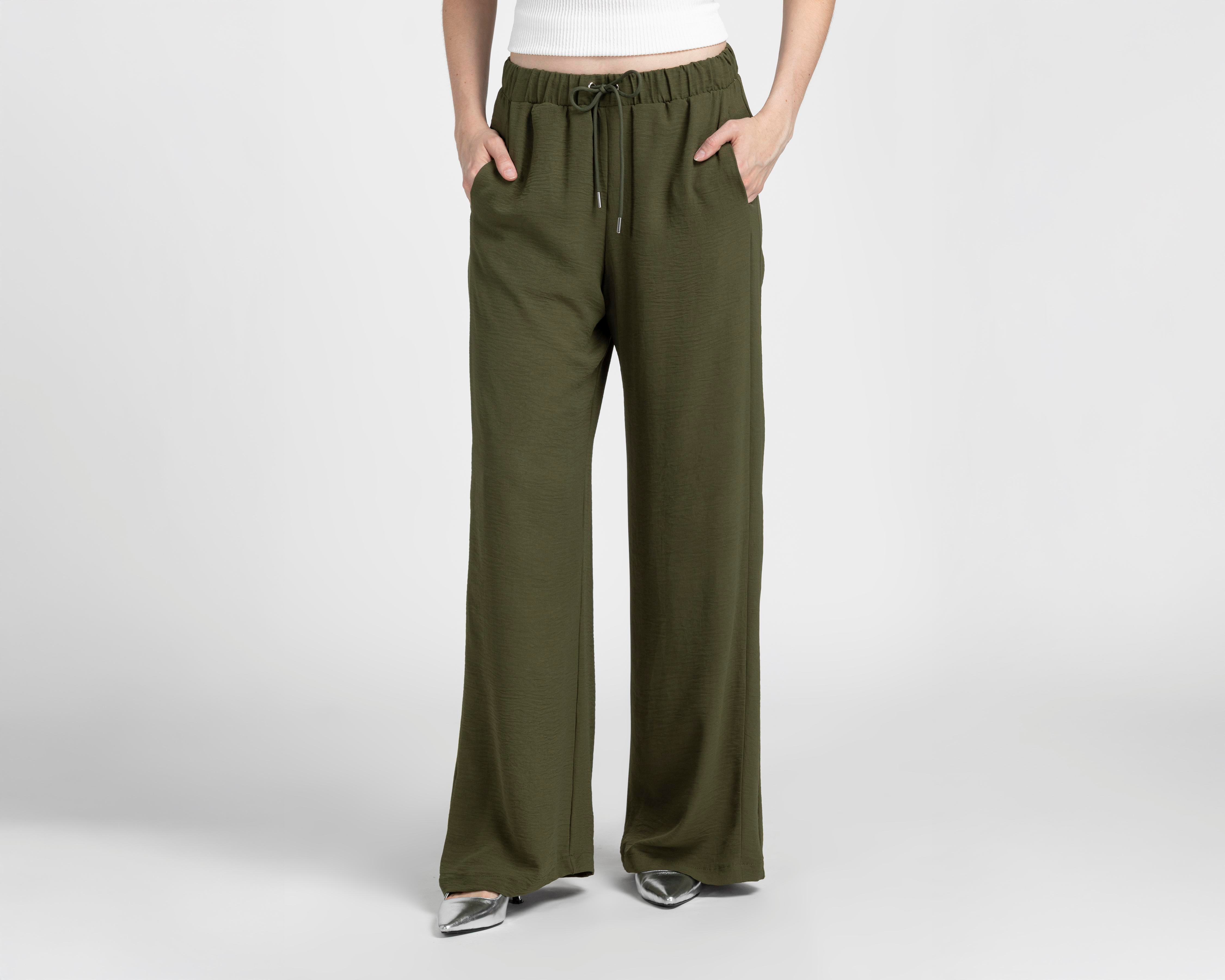 Foto 2 pulgar | Pantalón Ancho Sahara Verde para Mujer