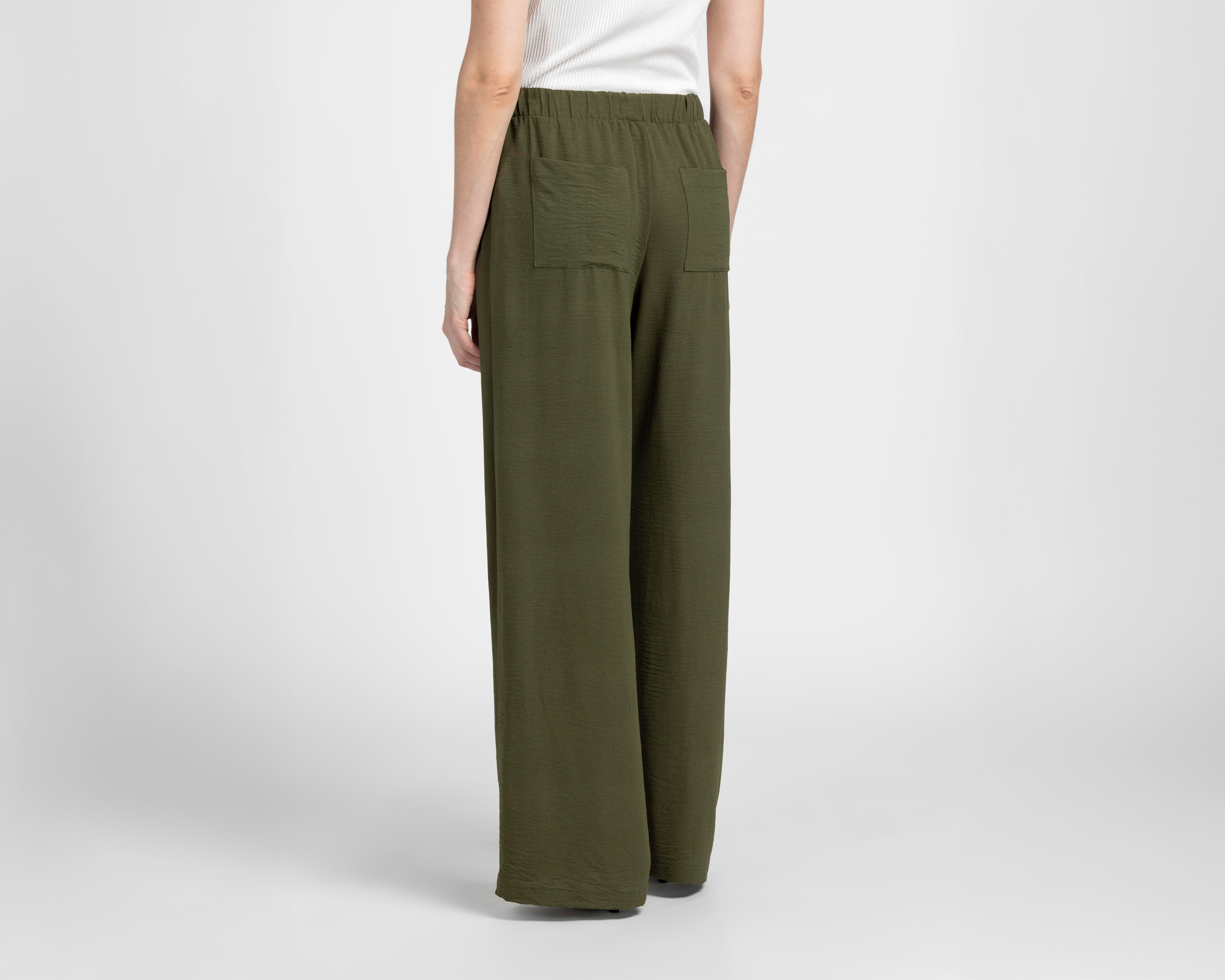 Foto 4 pulgar | Pantalón Ancho Sahara Verde para Mujer