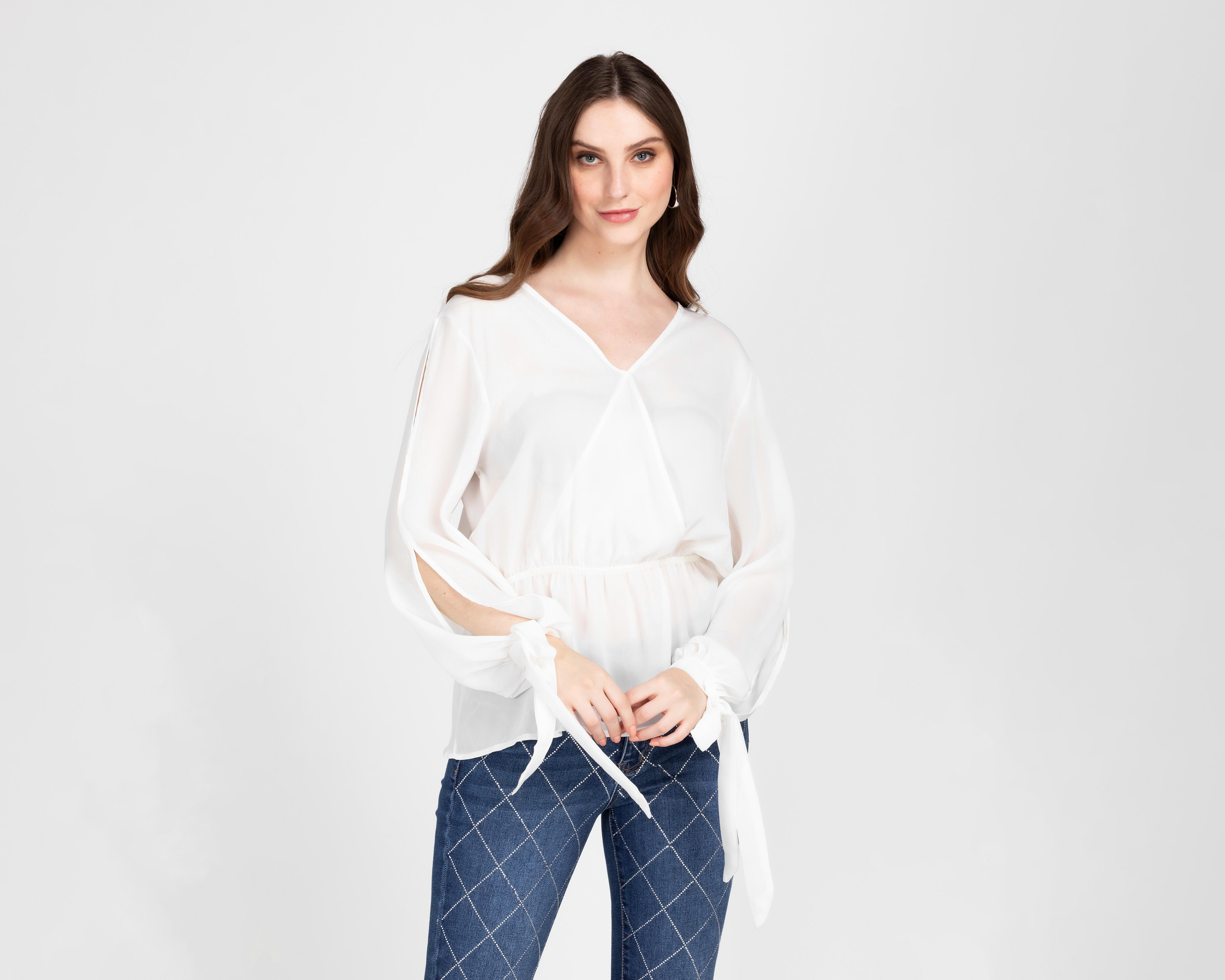 Foto 1 | Blusa Ted Lapidus Blanca para Mujer