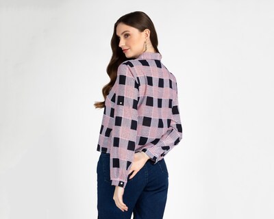 Foto 3 | Blusa Ted Lapidus a Cuadros para Mujer
