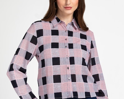 Foto 4 | Blusa Ted Lapidus a Cuadros para Mujer