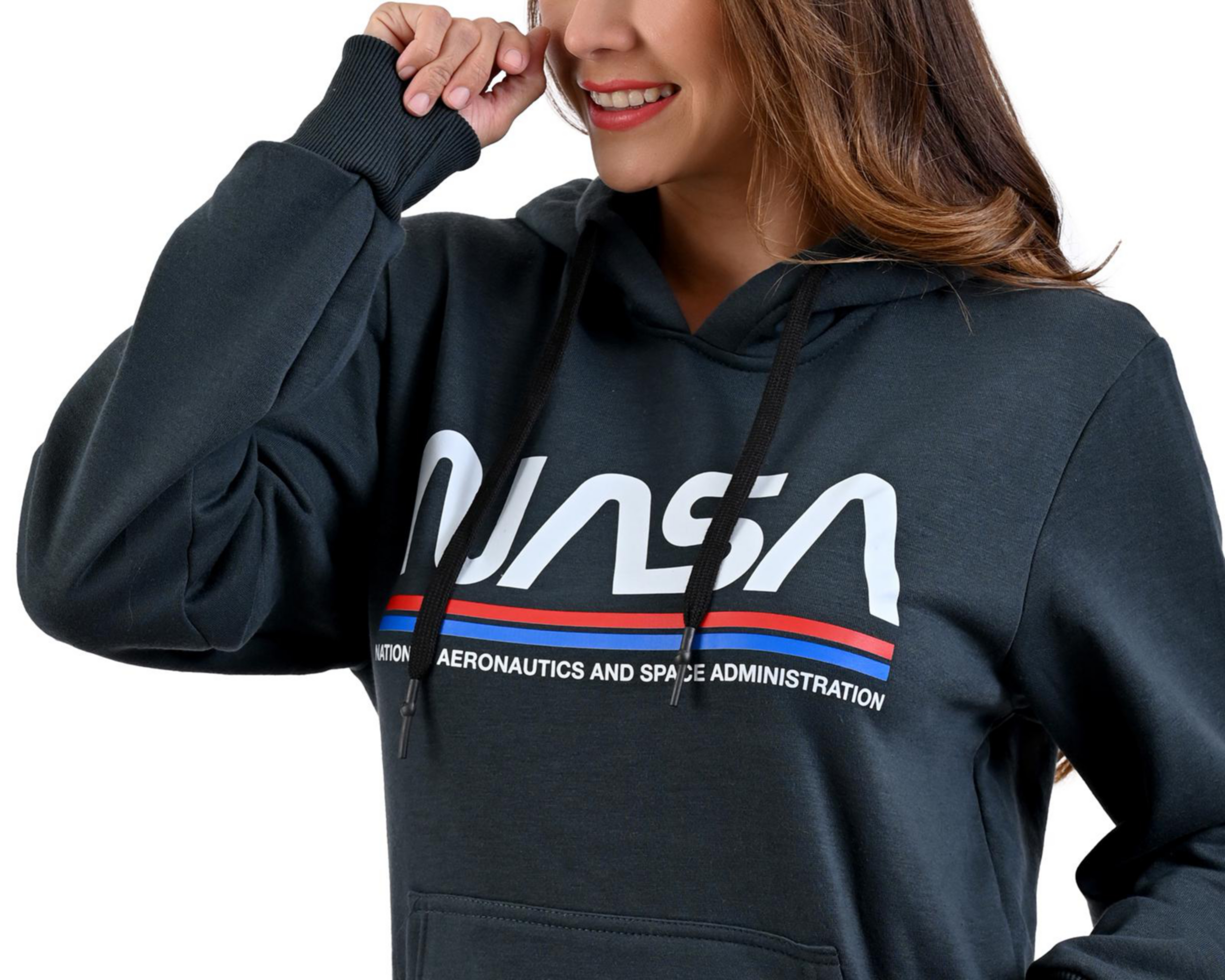 Foto 5 pulgar | Sudadera con Gorro NASA para Mujer