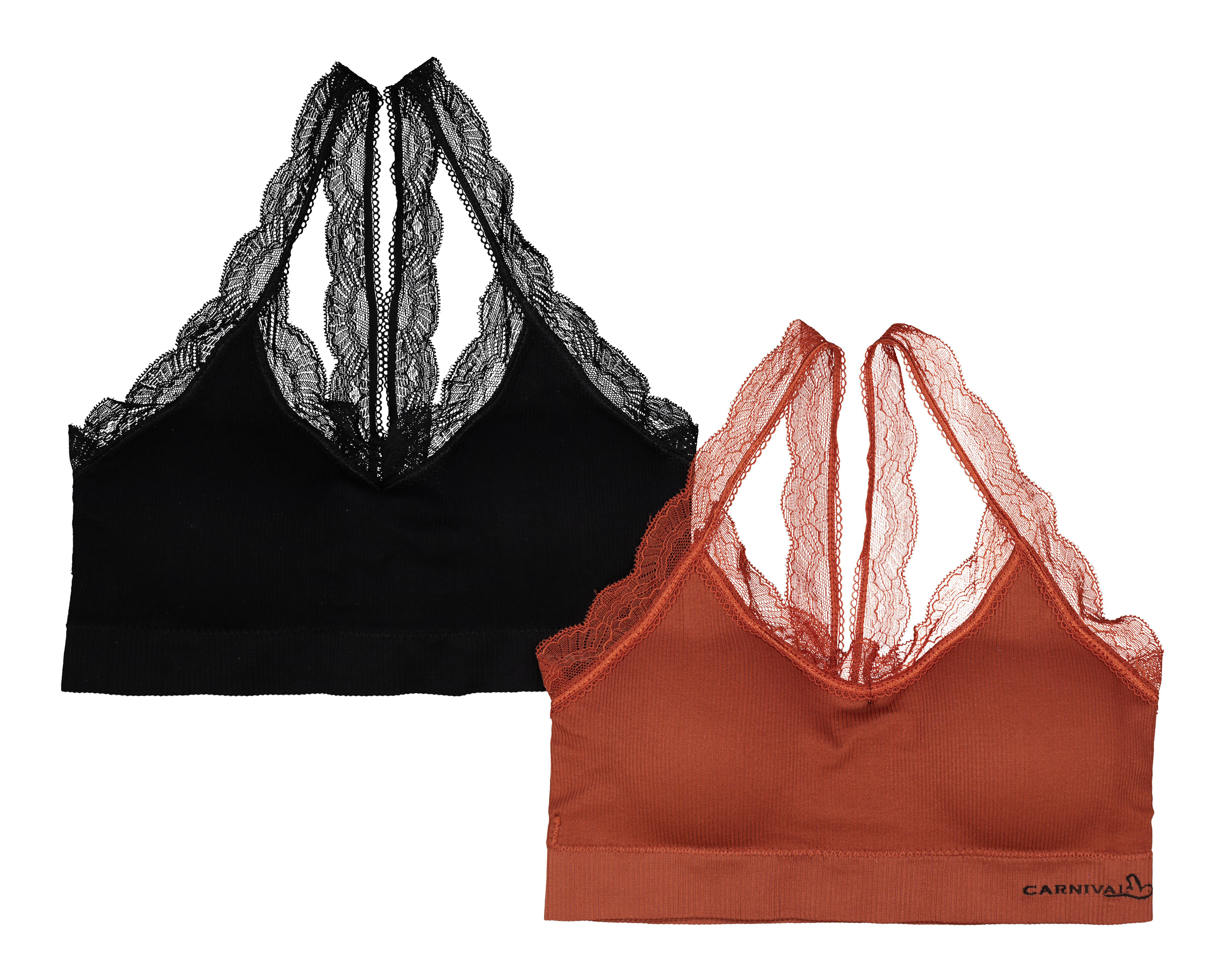 Foto 1 | Top con Encaje Carnival Copa Preformada para Mujer 2 Pack