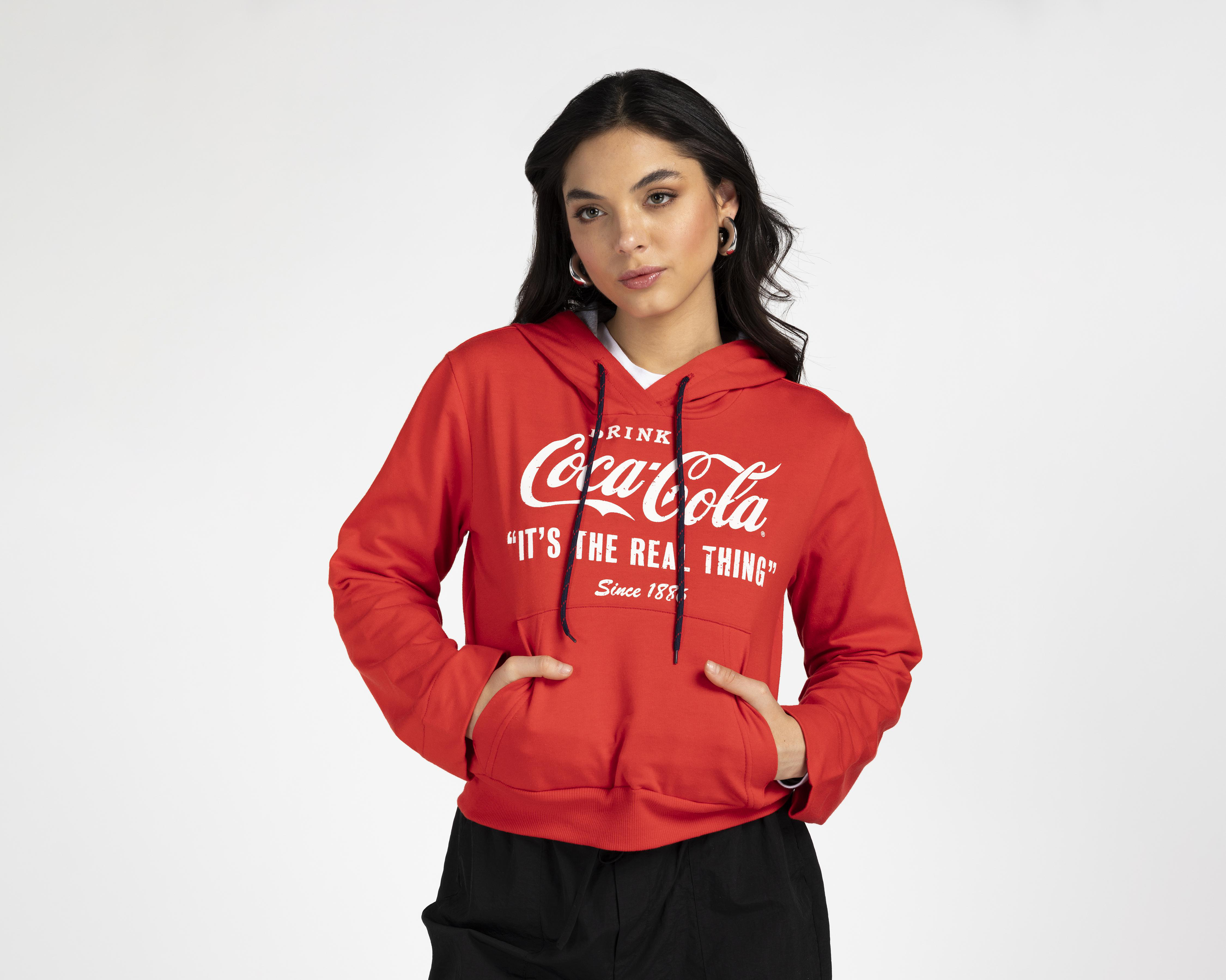 Foto 2 pulgar | Sudadera con Gorro Coca-Cola para Mujer