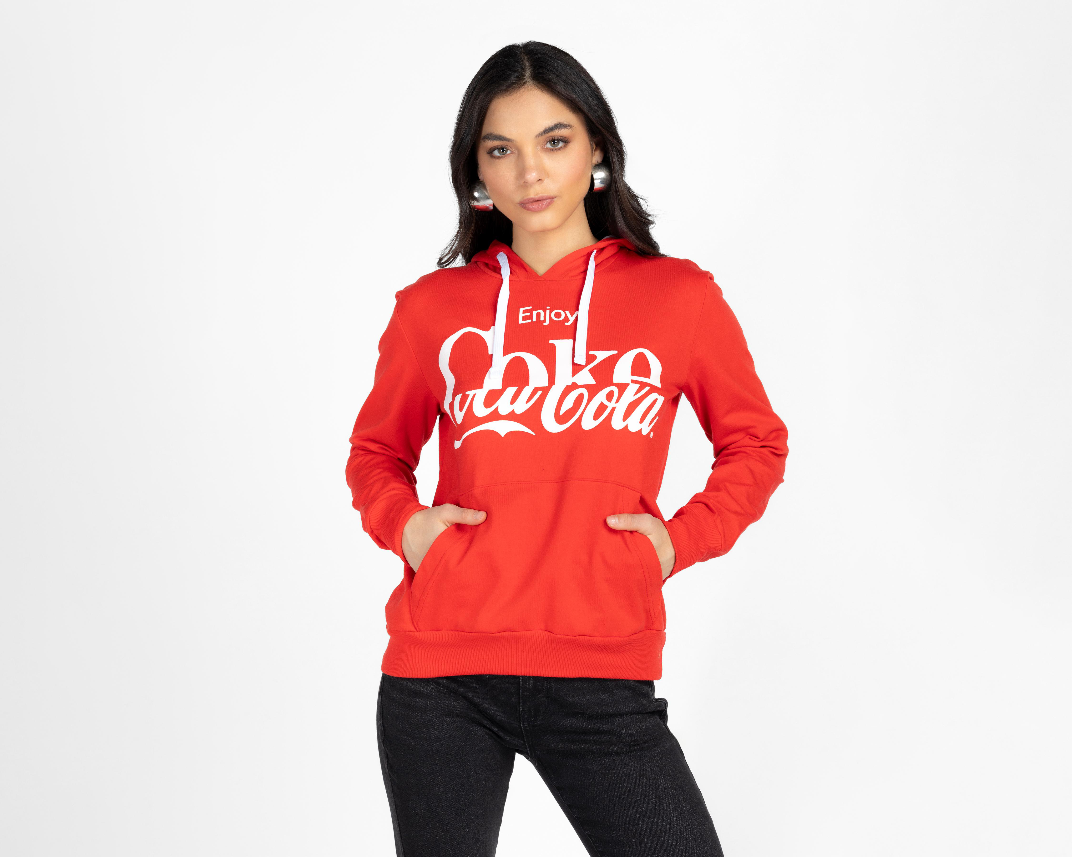 Foto 1 | Sudadera con Gorro Coca-Cola para Mujer