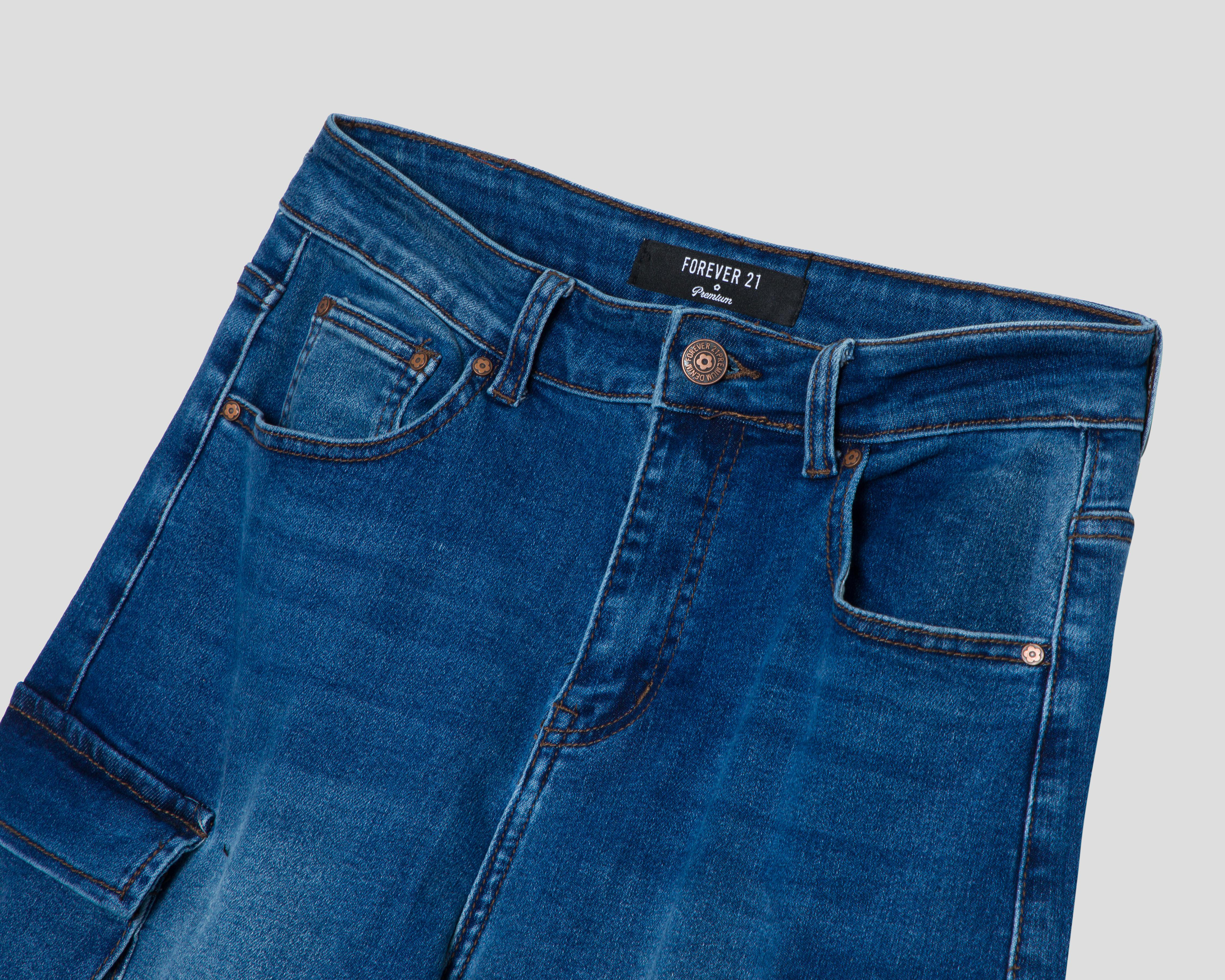Foto 4 pulgar | Jeans Cargo Forever 21 para Mujer